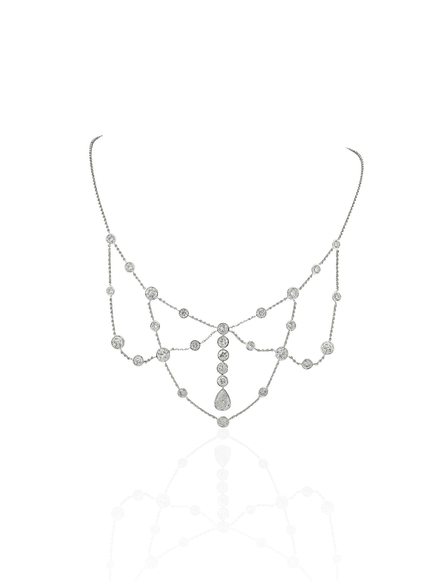 Sophia D Diamond Draped Necklace Platinum