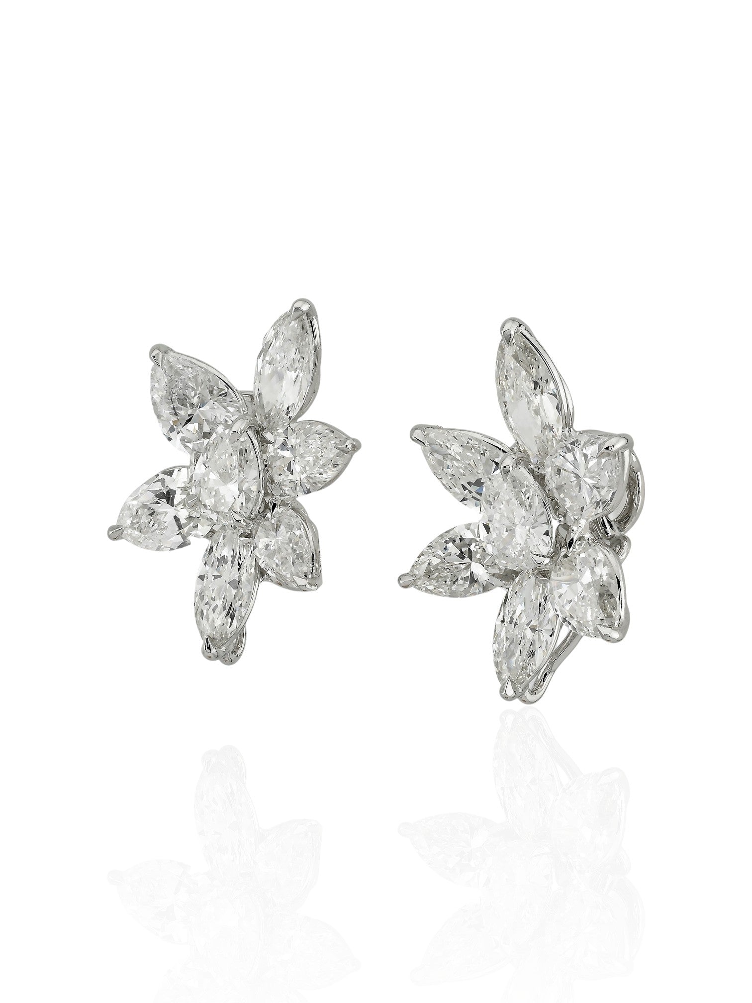 Sophia D Diamond Floral Earrings Platinum