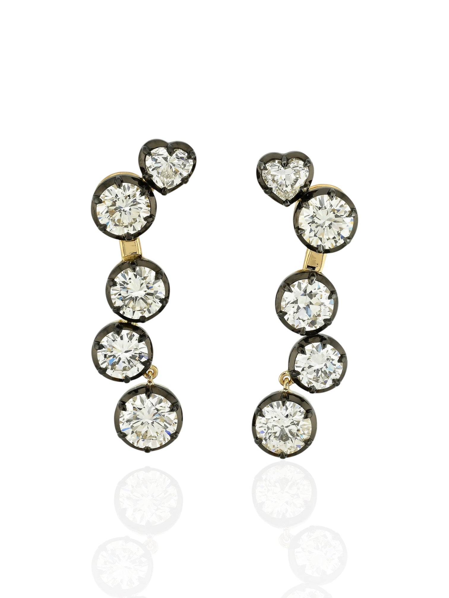 Sophia D Diamond Drop Earrings 18K Yellow Gold and Platinum