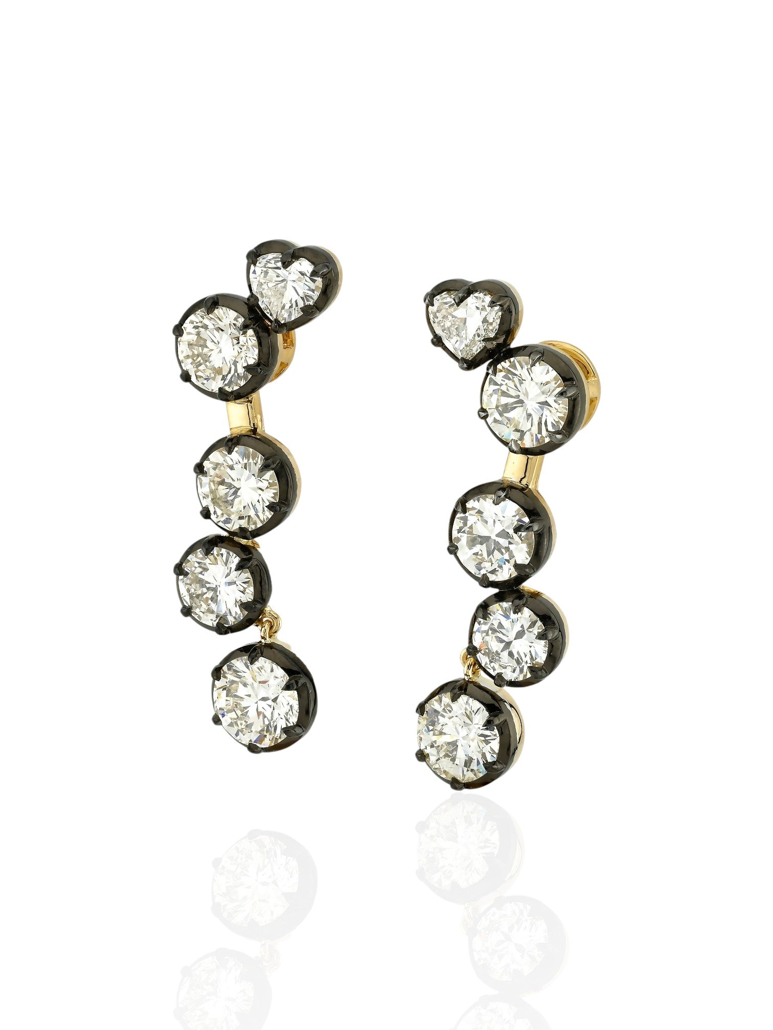Sophia D Diamond Drop Earrings 18K Yellow Gold and Platinum