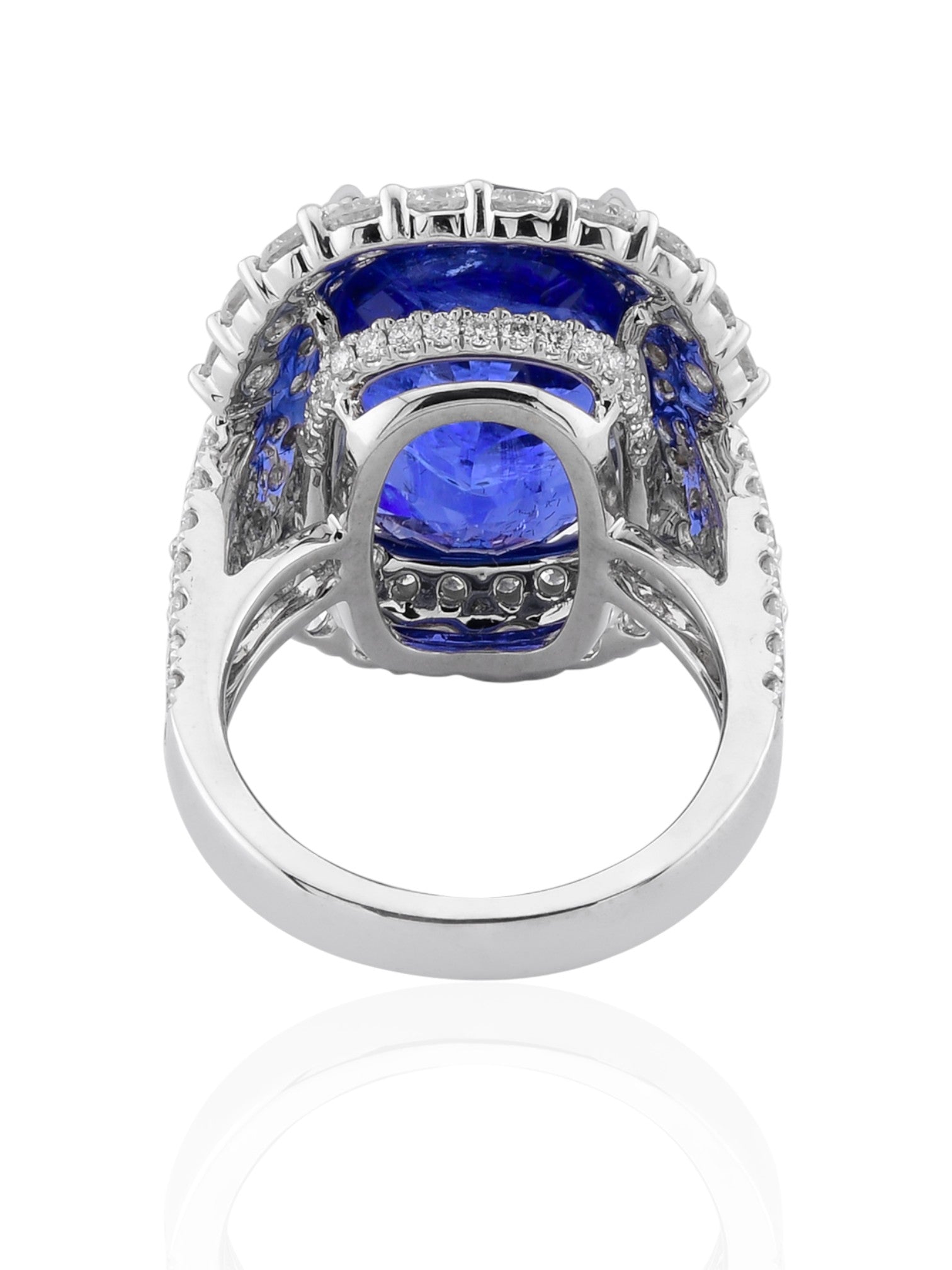 Sophia D 20.64-Carat Oval Sapphire & Diamond Ring in 18K White Gold
