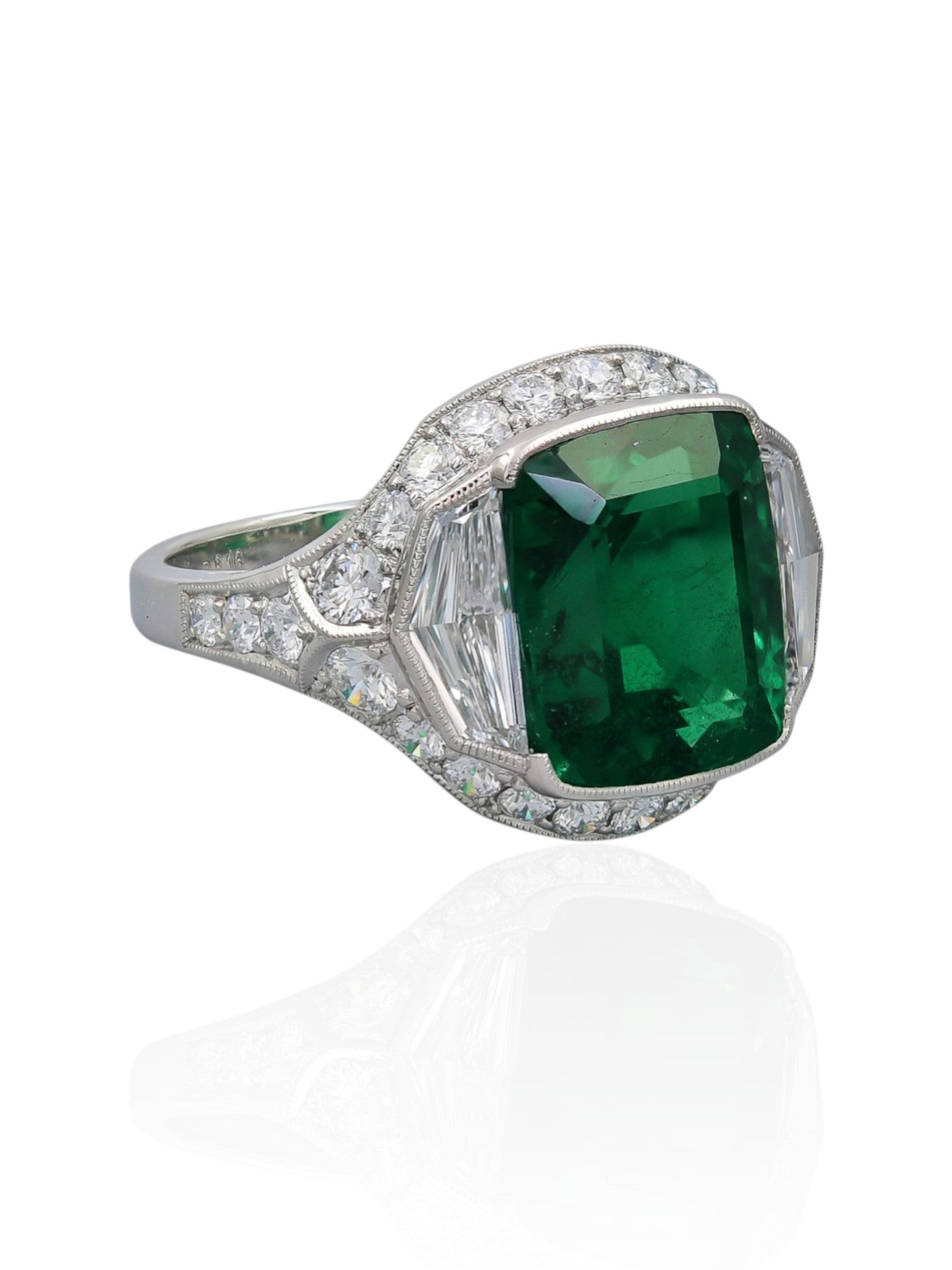 Sophia D 8.16 Carat Emerald and Diamond Ring Platinum