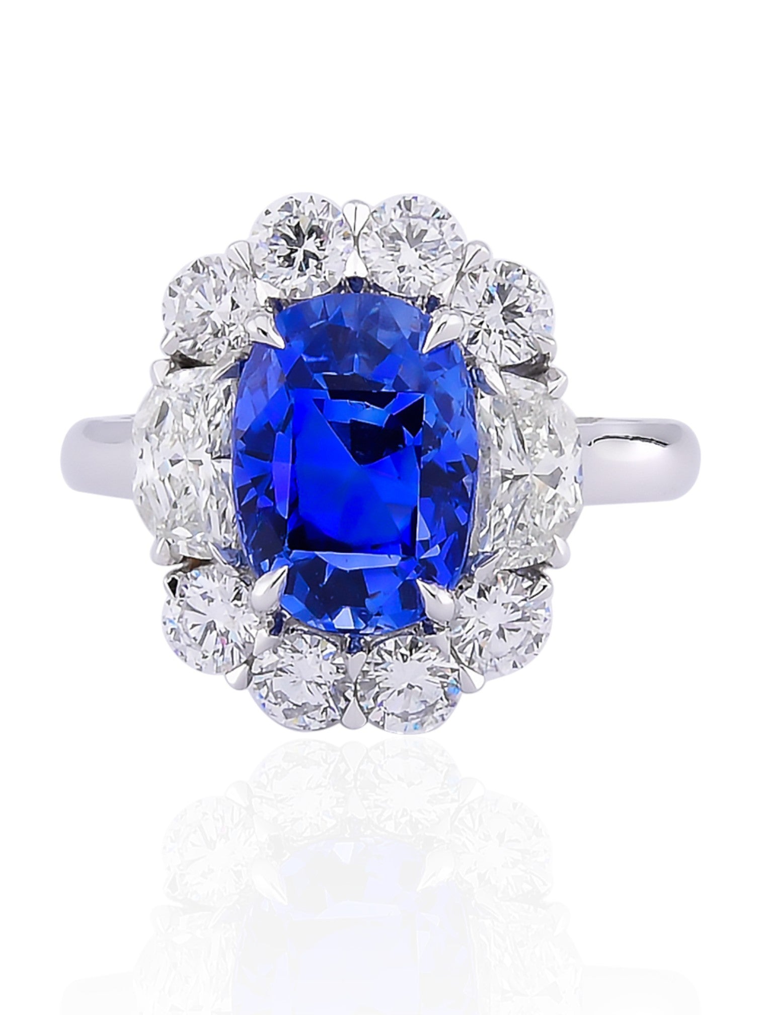 Sophia D Sapphire & Diamond “Lady Diana” Ring in Platinum