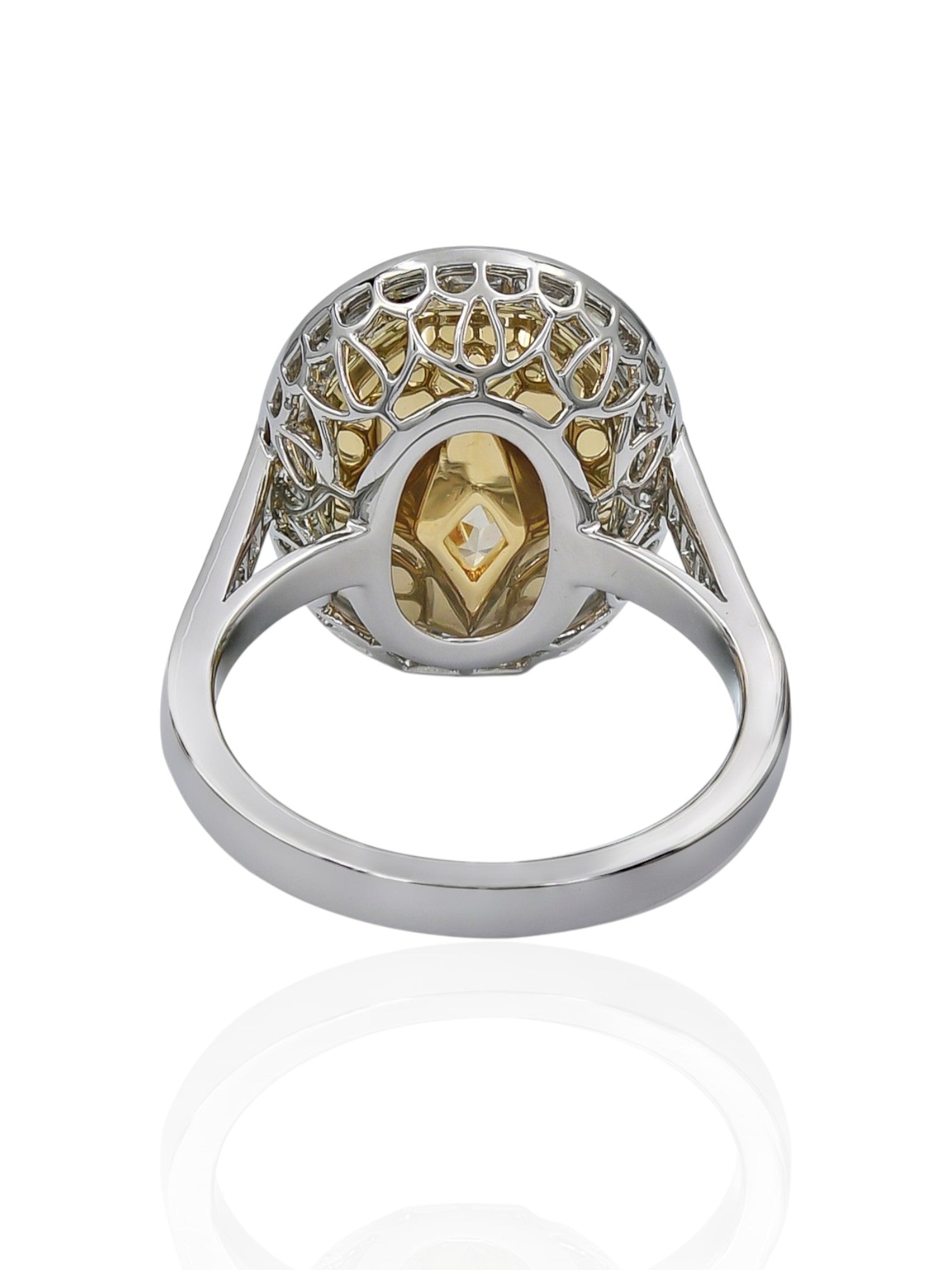 Sophia D Fancy Yellow Diamond Ring Platinum and 18K Yellow Gold