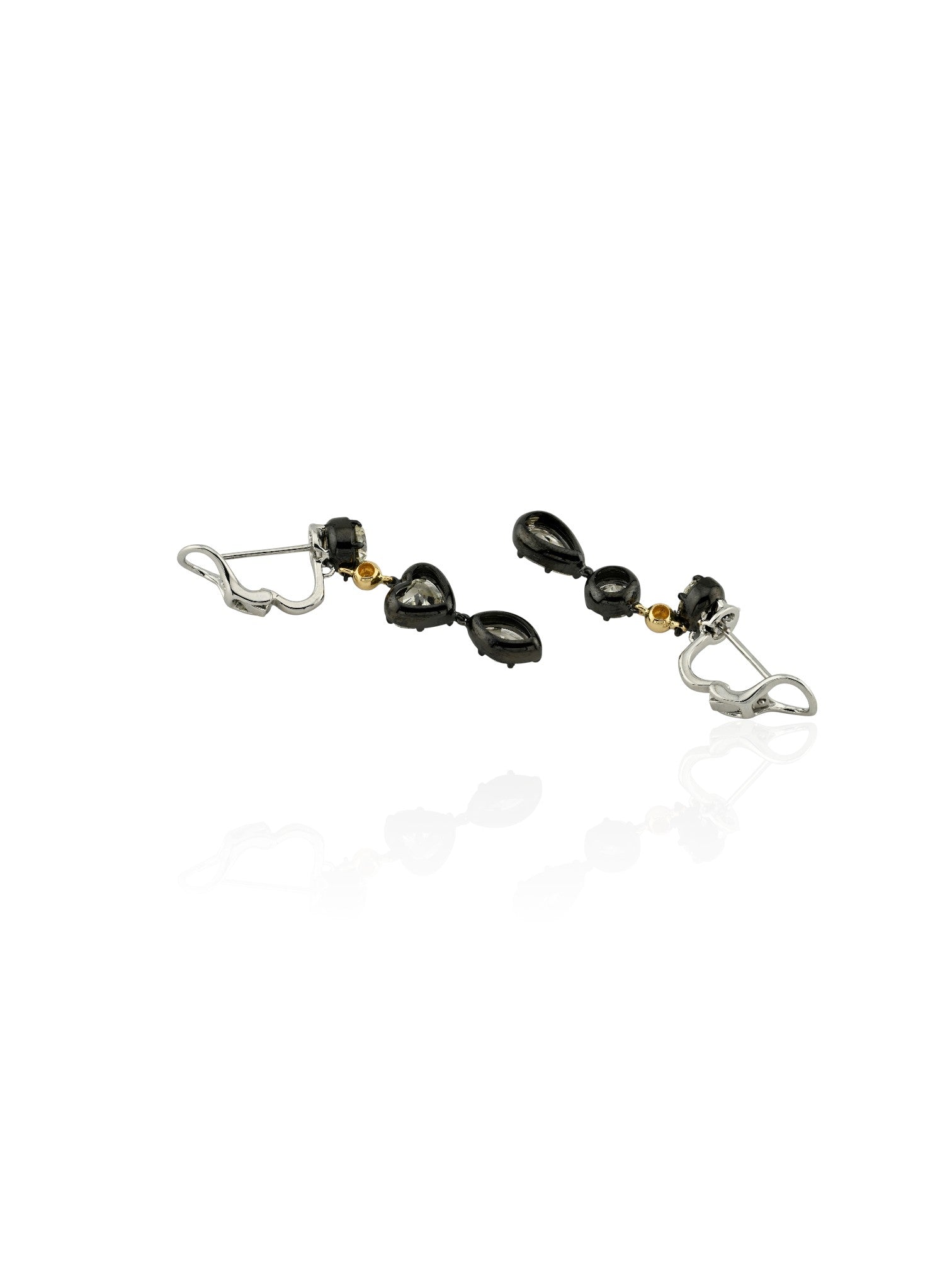 Sophia D Mixed Shape Diamond Drop Earrings Platinum and 18K Yellow Gold
