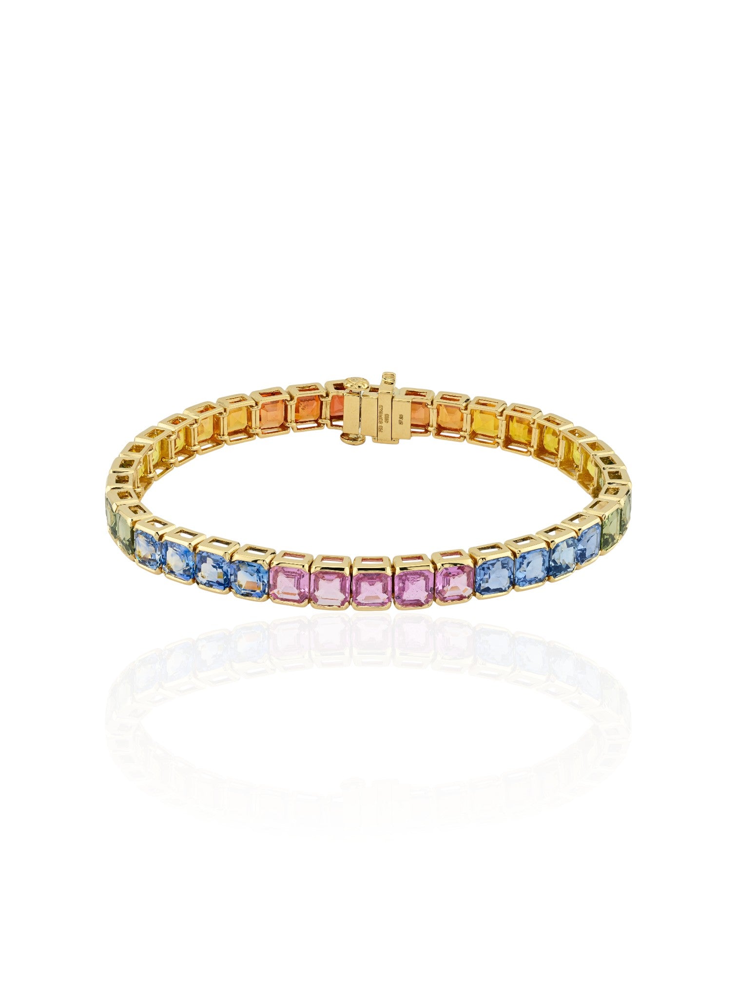 Sophia D Multi Color Sapphire Bracelet 18K Yellow Gold