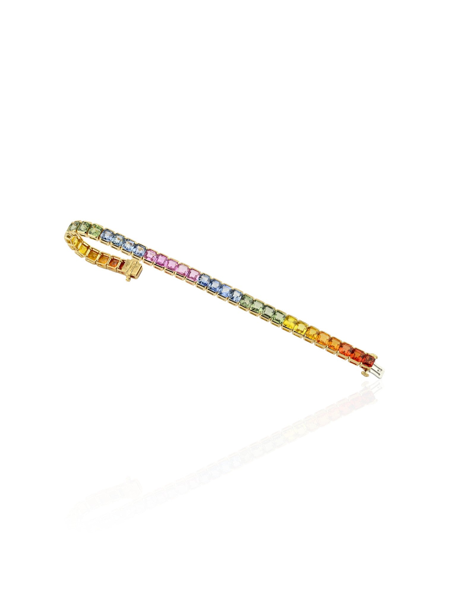 Sophia D Multi Color Sapphire Bracelet 18K Yellow Gold