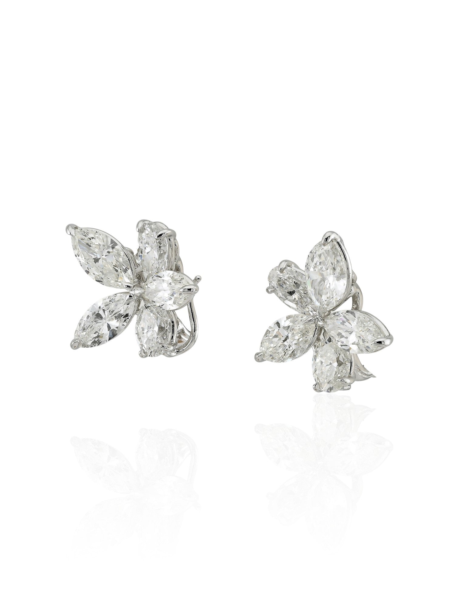 Sophia D Diamond Floral Earrings Platinum