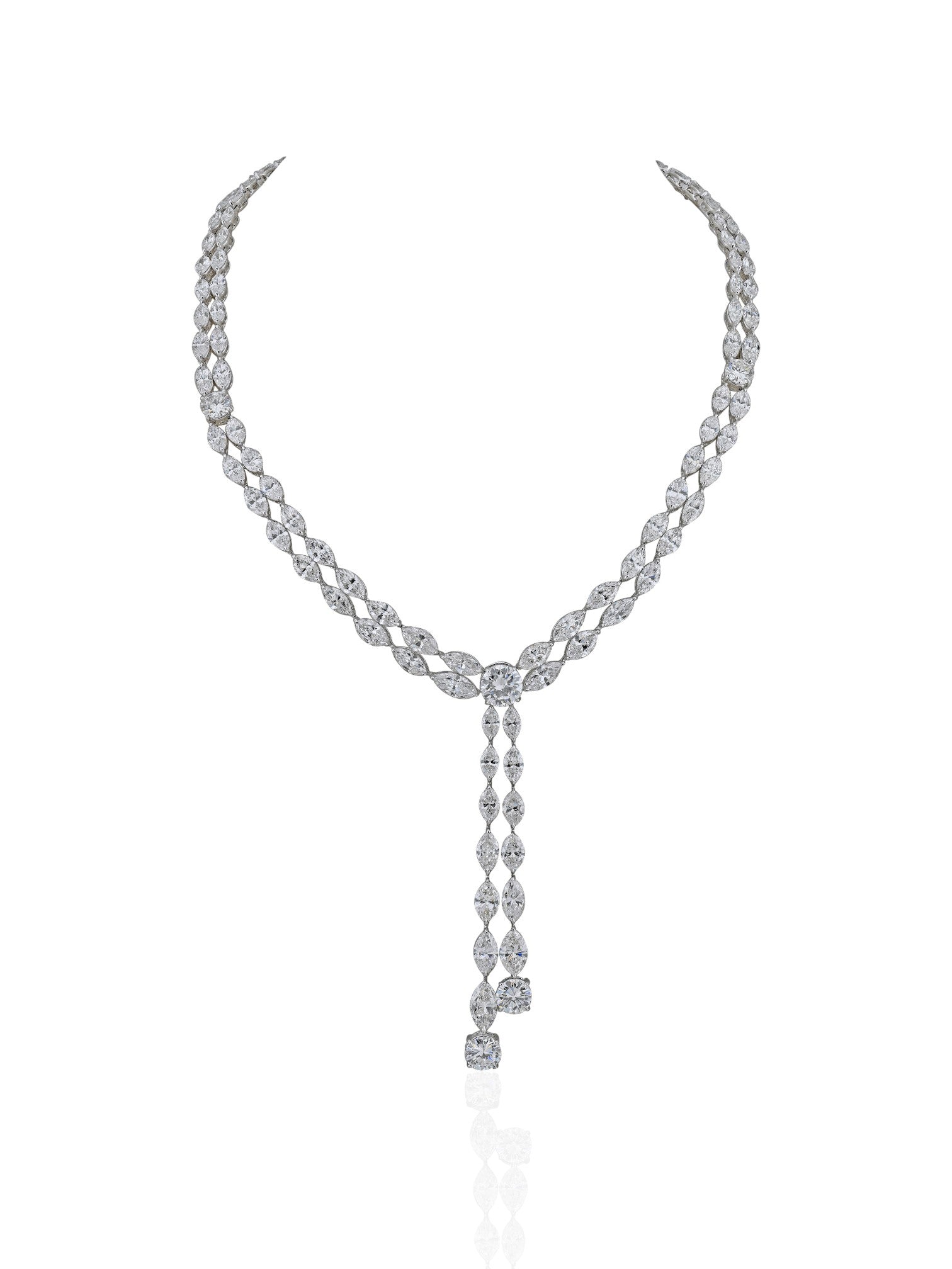 Sophia D Marquise Diamond Drop Necklace Platinum