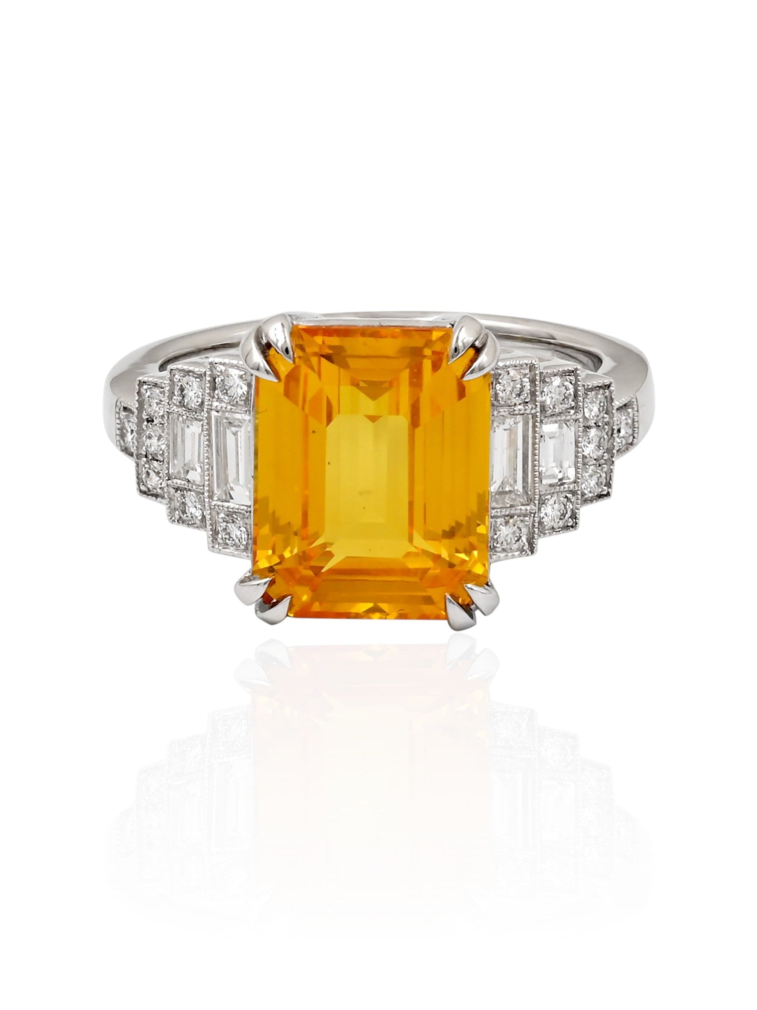 Sophia D Yellow Sapphire and Diamond Ring Platinum