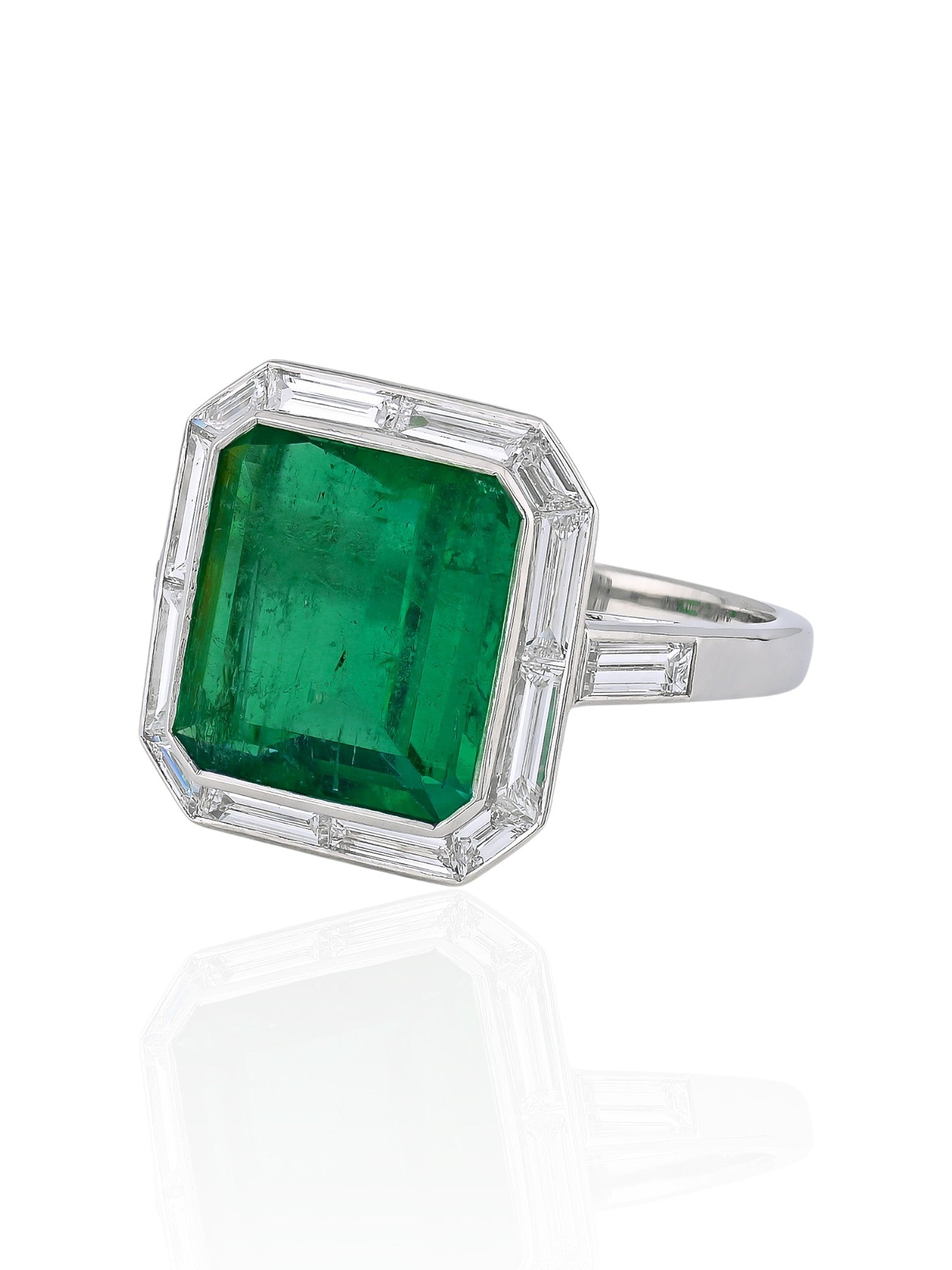 Sophia D Emerald and Diamond Ring Platinum