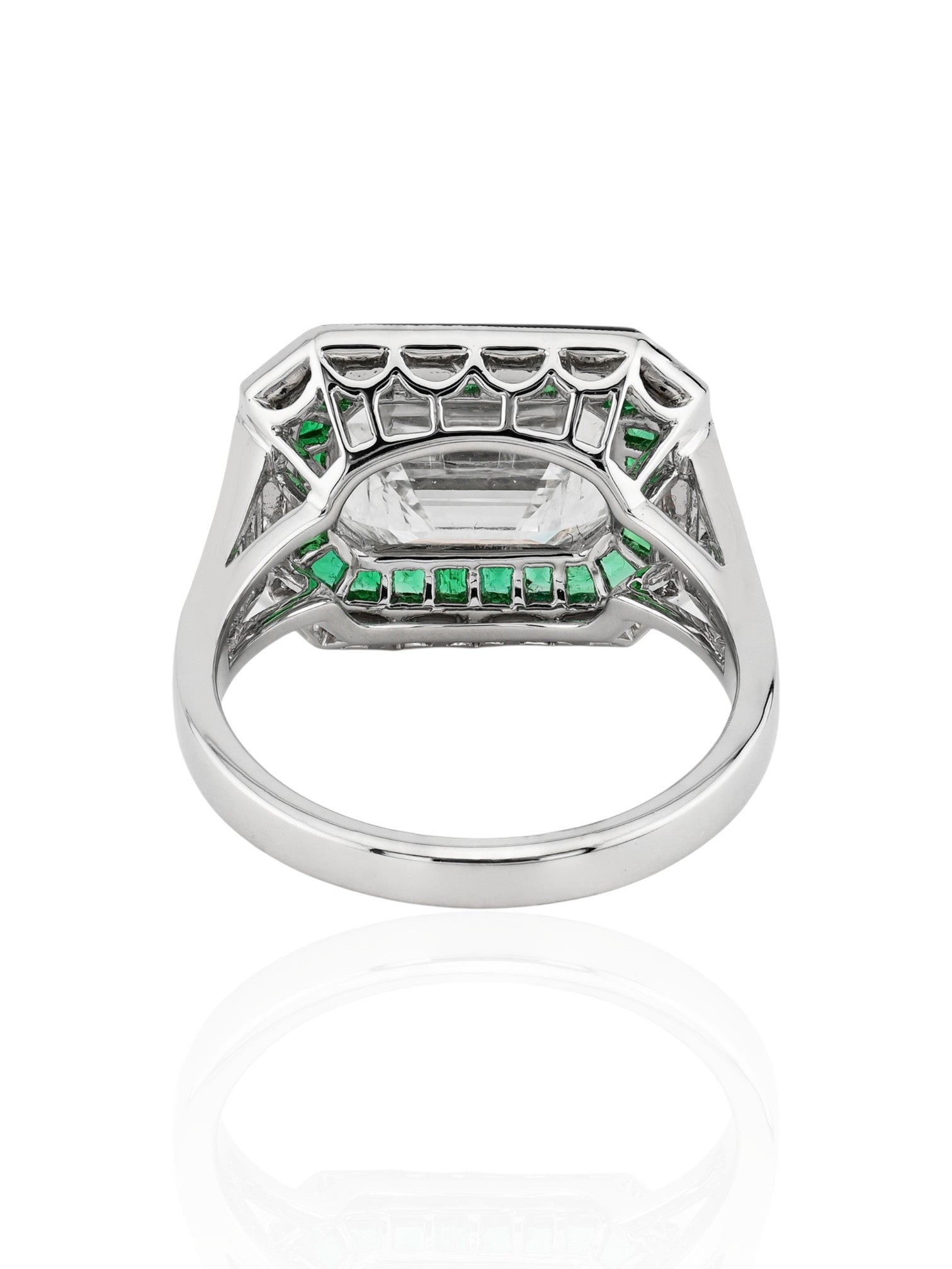 Sophia D Emerald, Onyx and Diamond Mosaic Ring Platinum