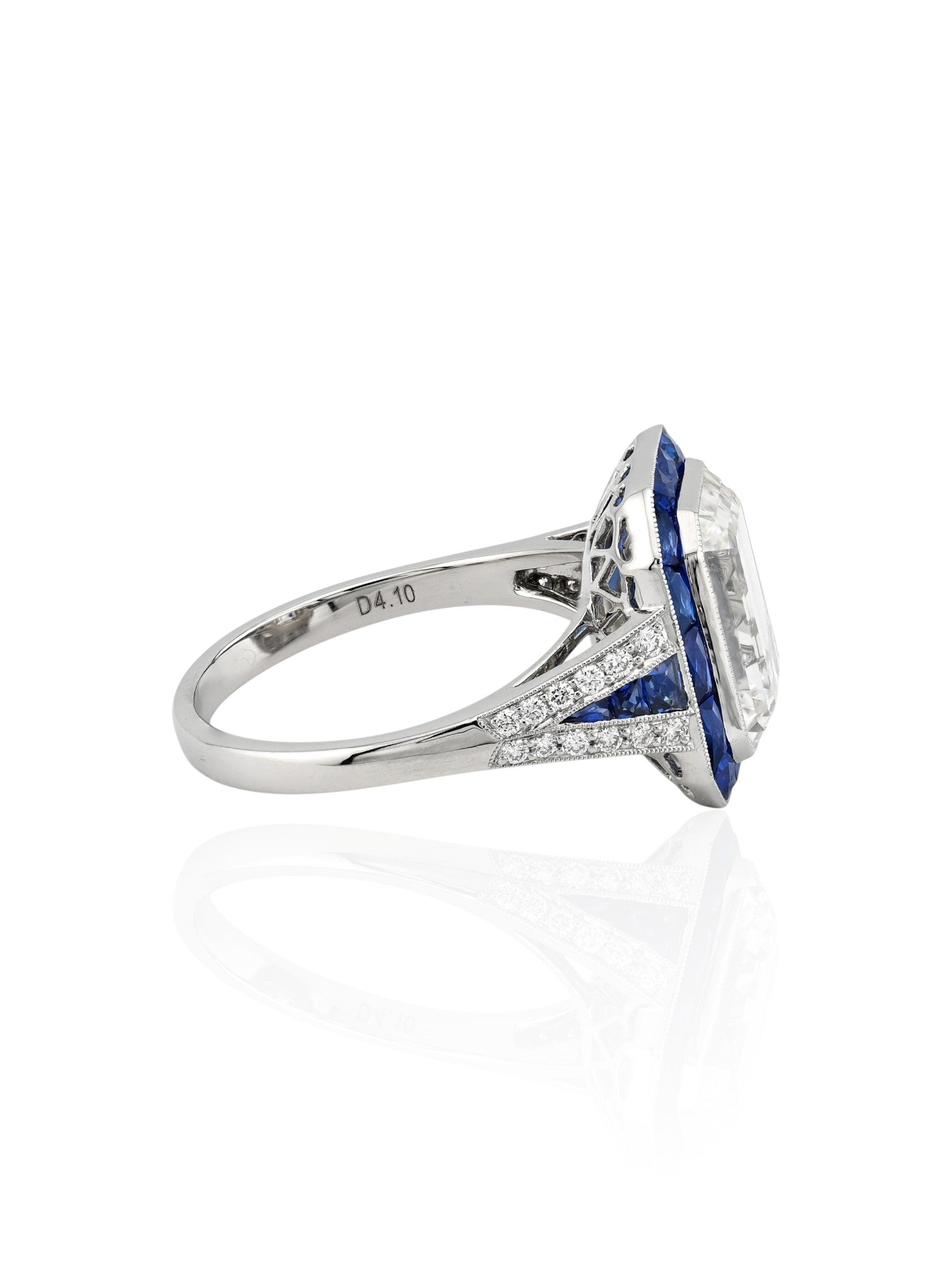 Sophia D Sapphire and Diamond Mosaic Ring Platinum