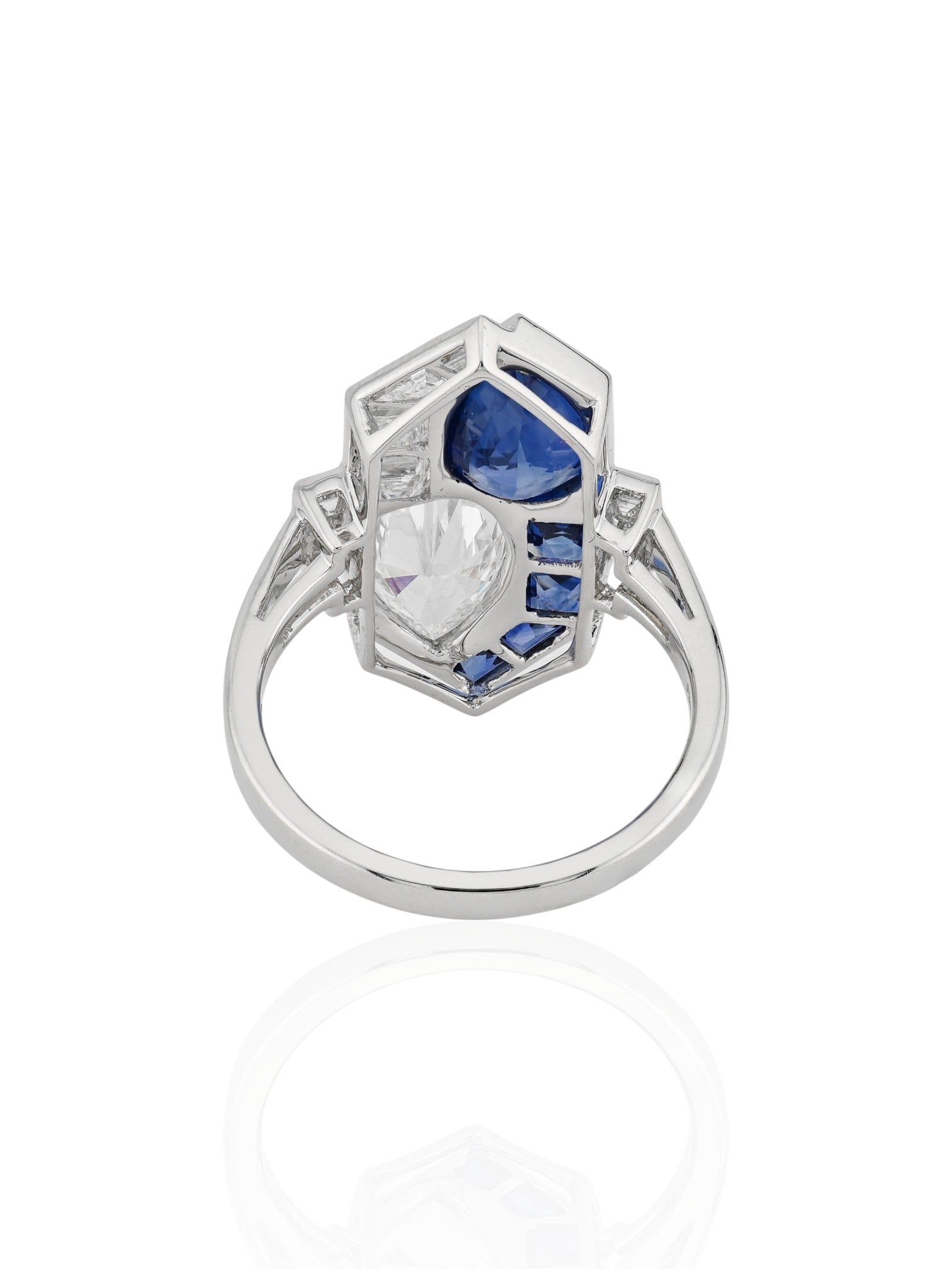 Sophia D Sapphire and Diamond Mosaic Ring Platinum