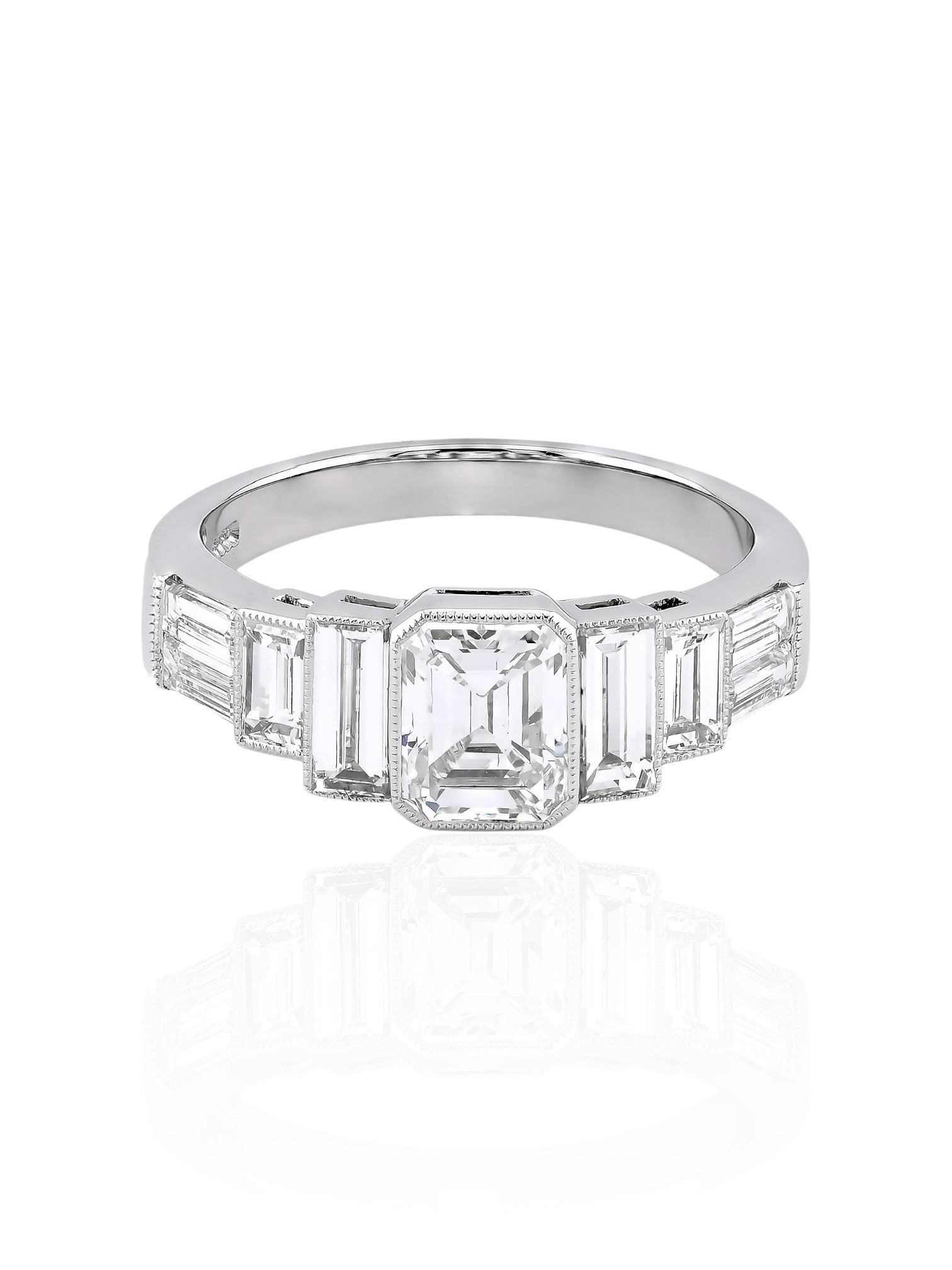 Sophia D Art Deco Mosaic Diamond Ring Platinum