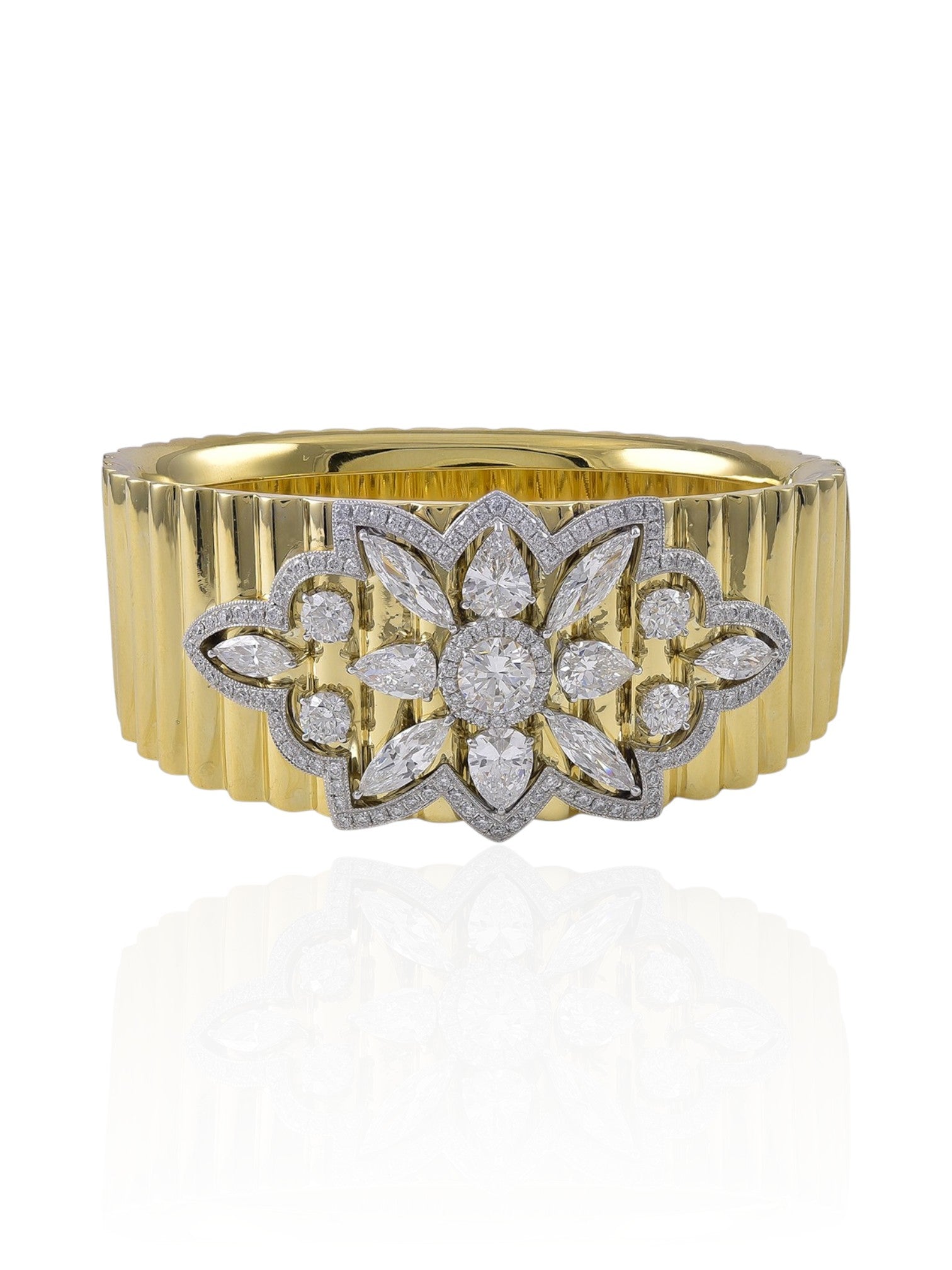 Sophia D Fancy Shape Diamond Bangle 18K Yellow Gold