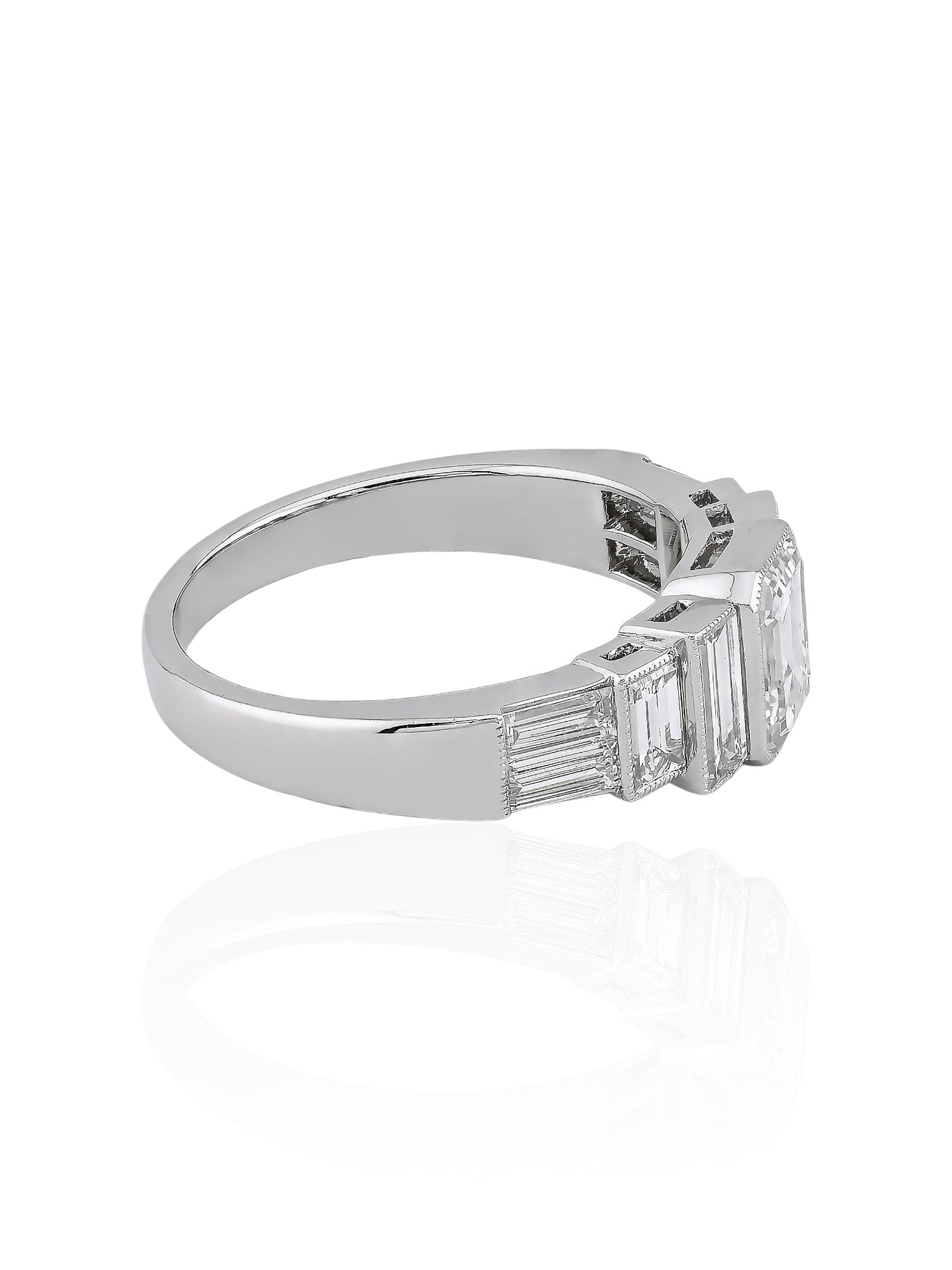 Sophia D Art Deco Mosaic Diamond Ring Platinum