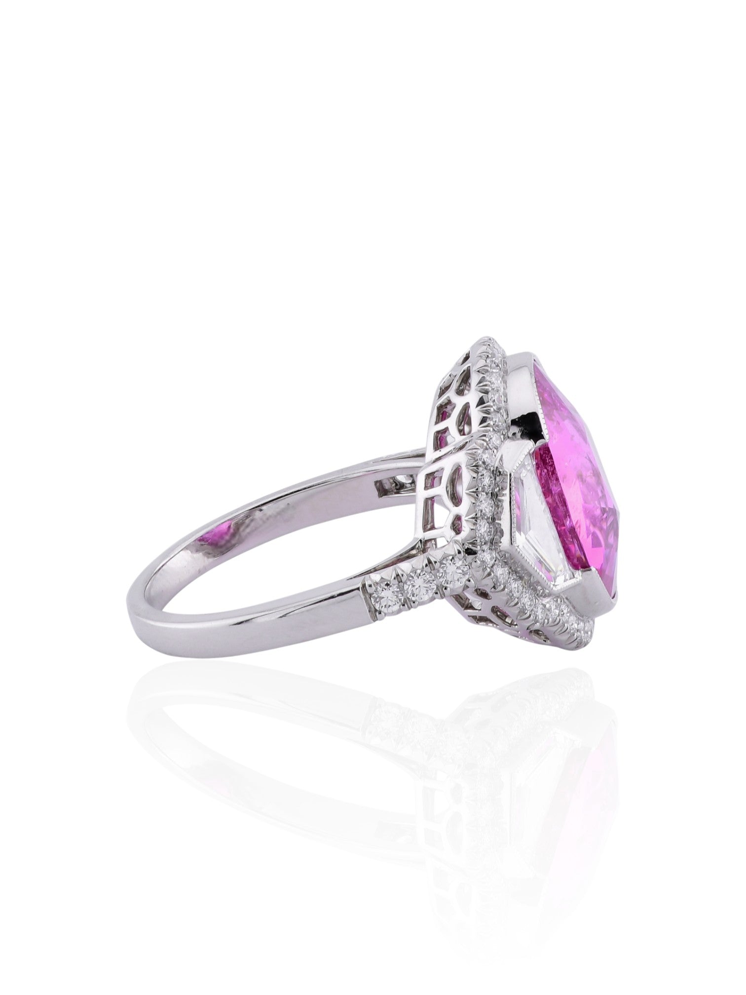 Sophia D Pink Sapphire and Diamond Ring in Platinum