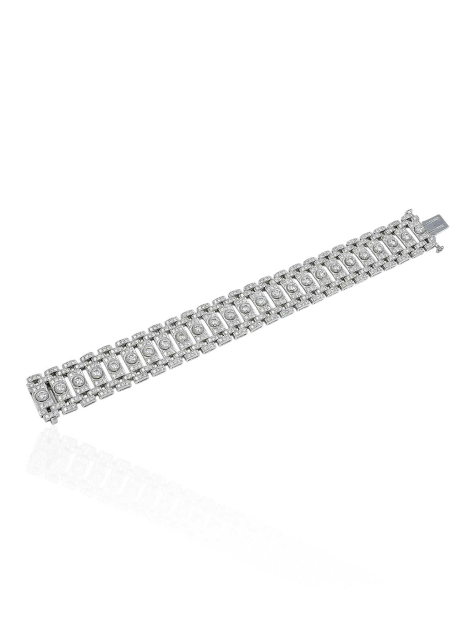 Sophia D Art Deco Platinum Diamond Link Bracelet