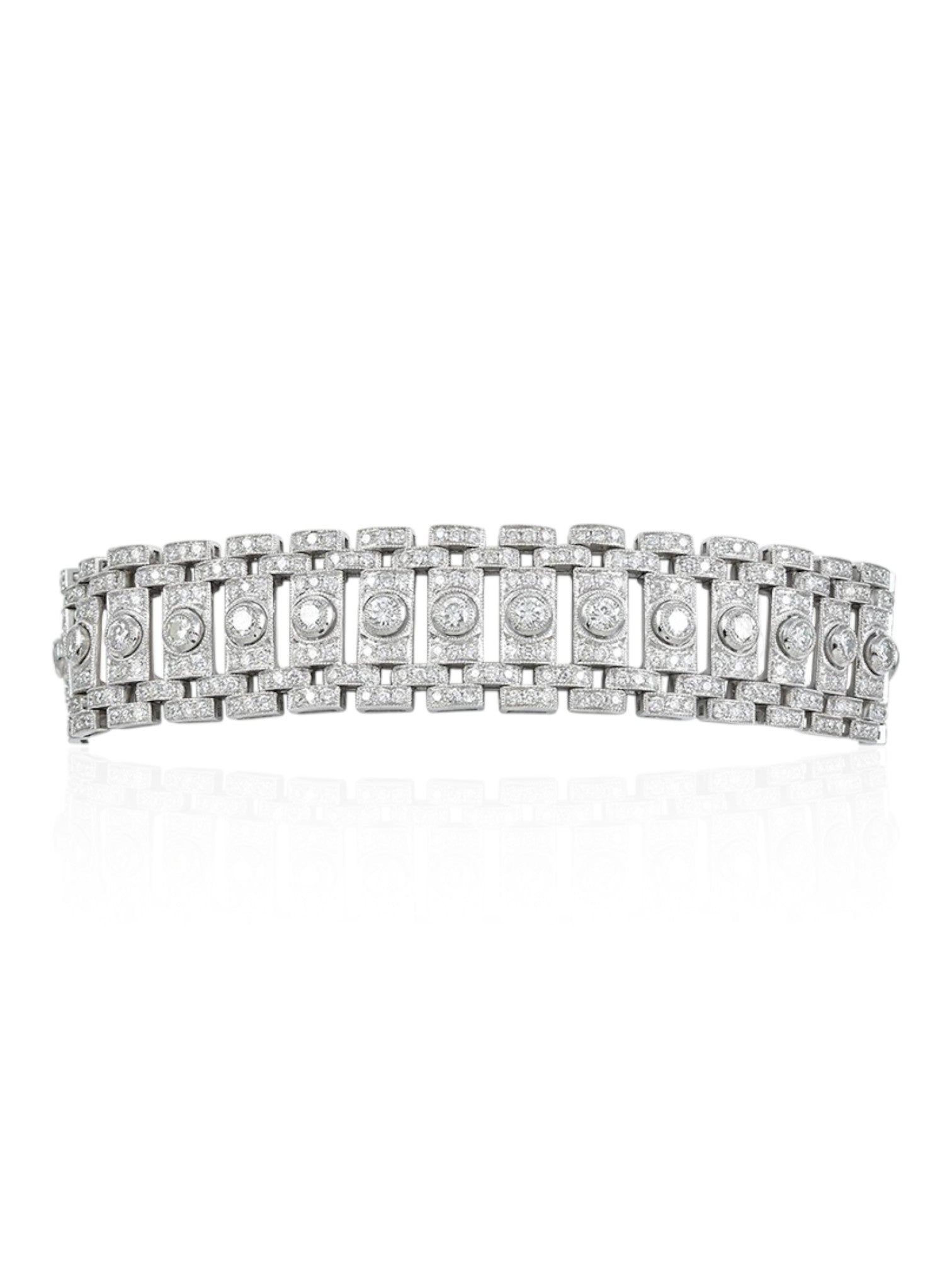 Sophia D Art Deco Platinum Diamond Link Bracelet