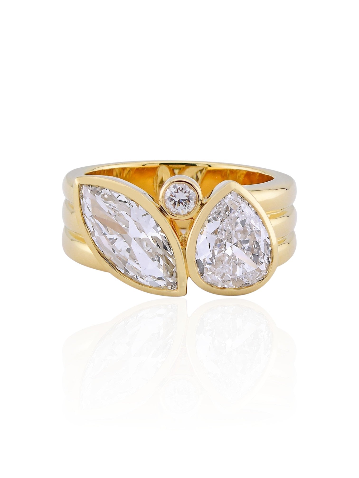 Sophia D Marquise and Pear Diamond Ring in 18K Yellow Gold
