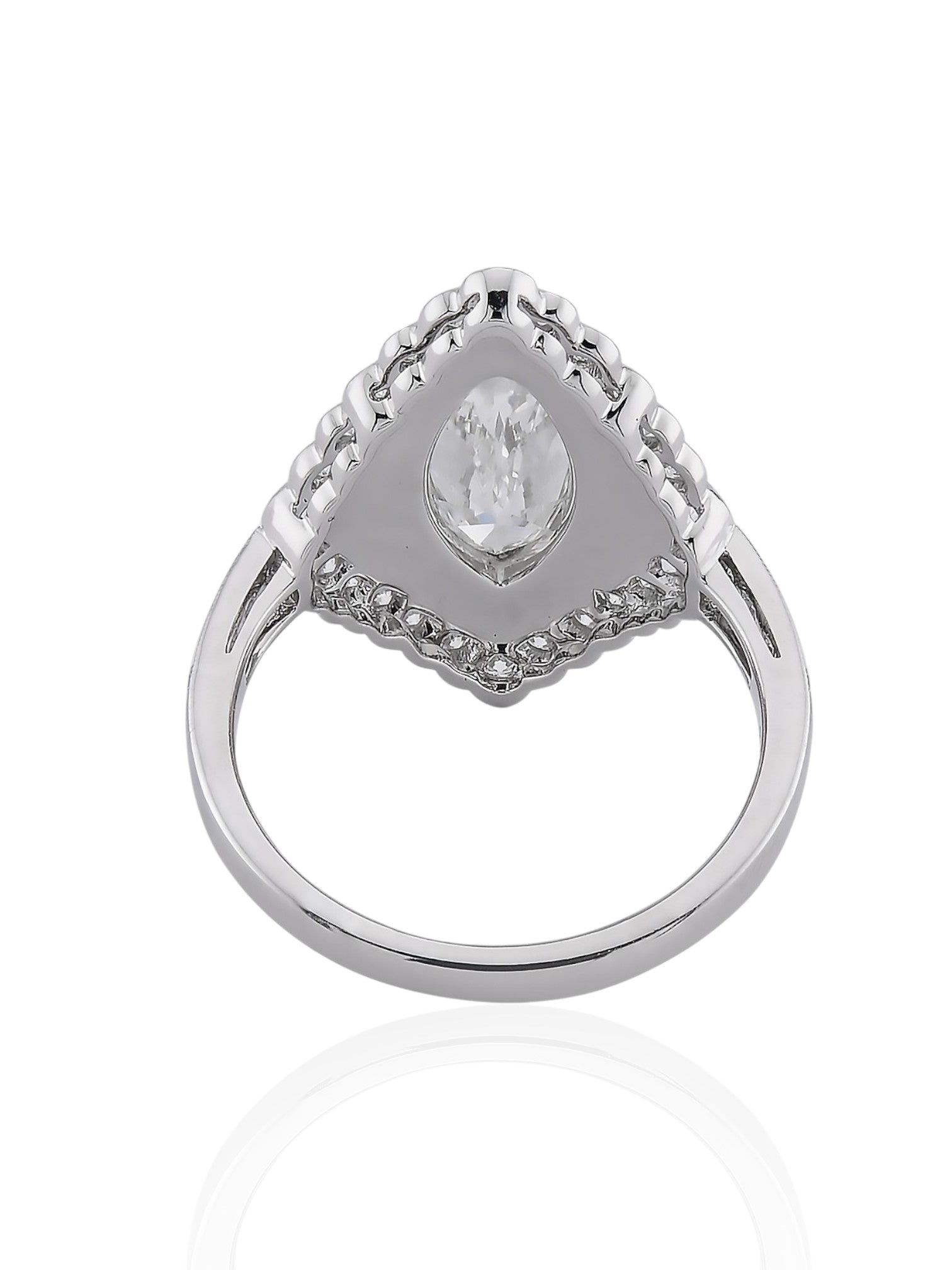 Sophia D Art Deco Marquise Diamond and Onyx Ring in Platinum