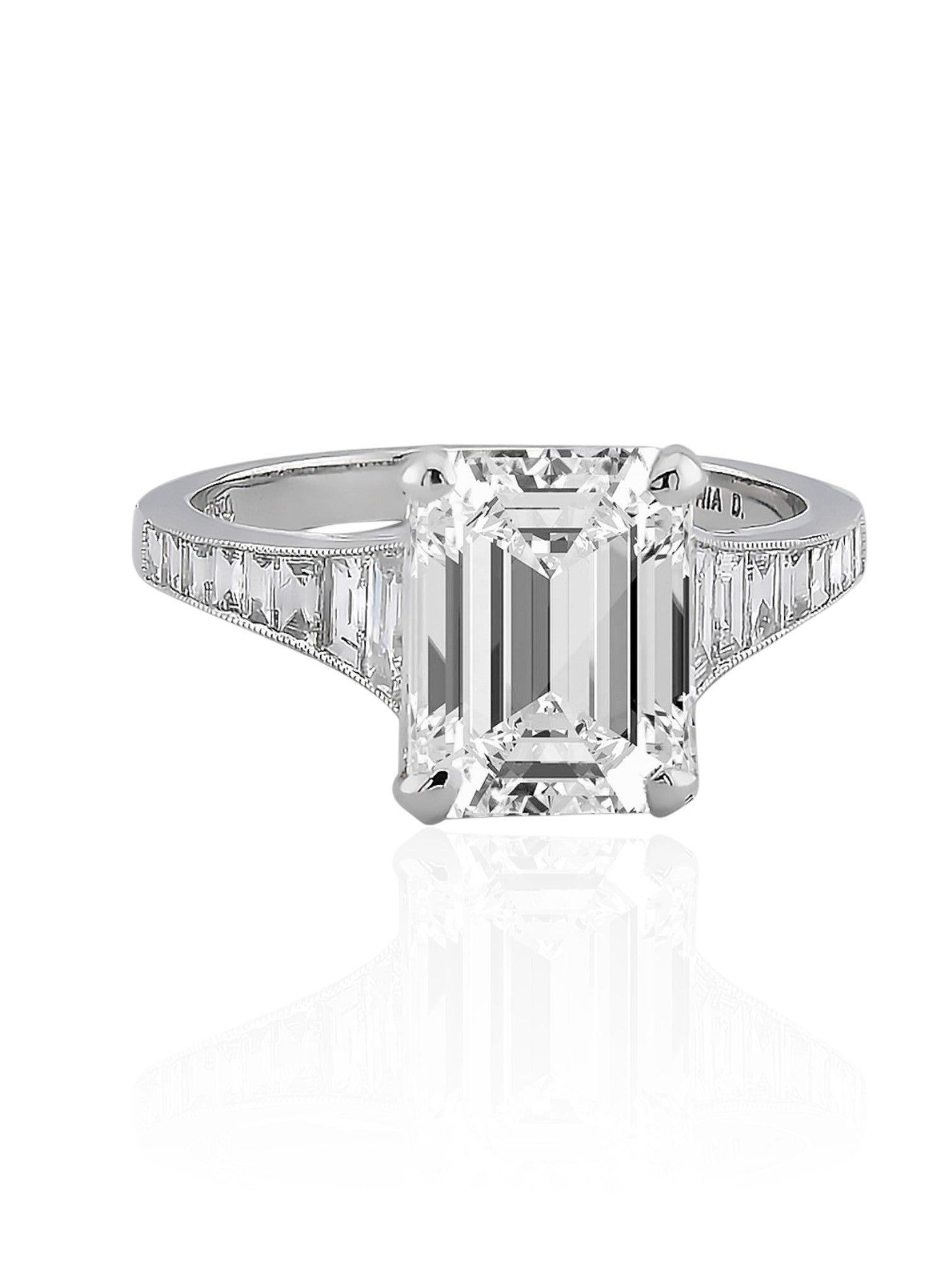 Sophia D Emerald-Cut Diamond Ring in Platinum