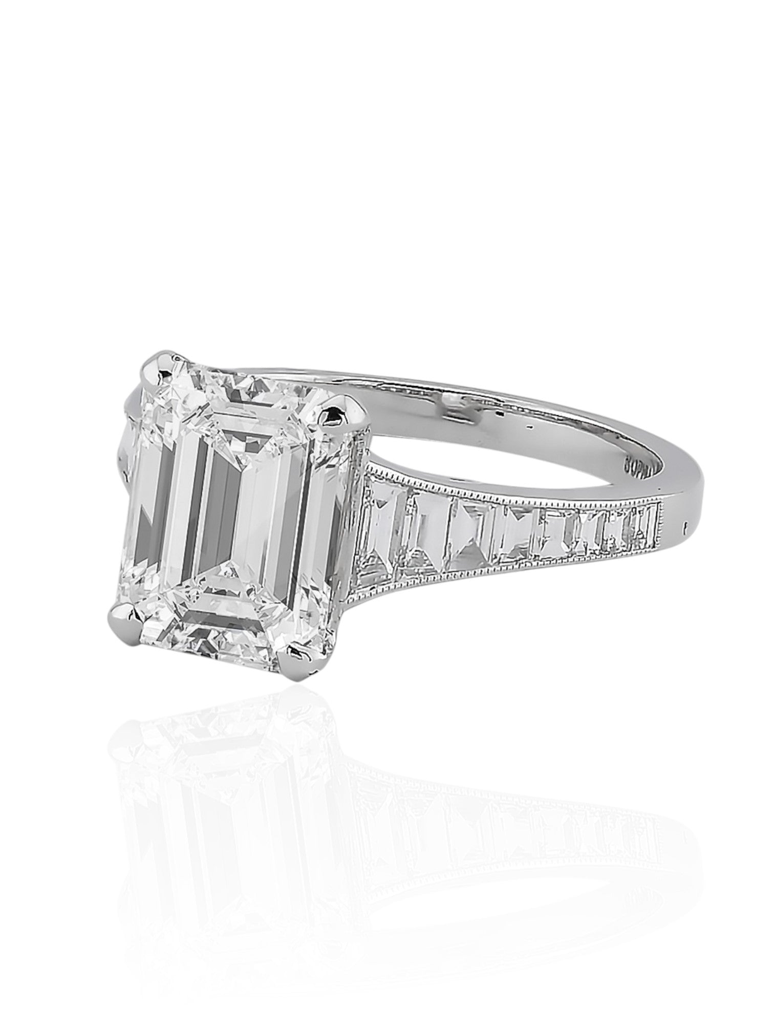 Sophia D Emerald-Cut Diamond Ring in Platinum