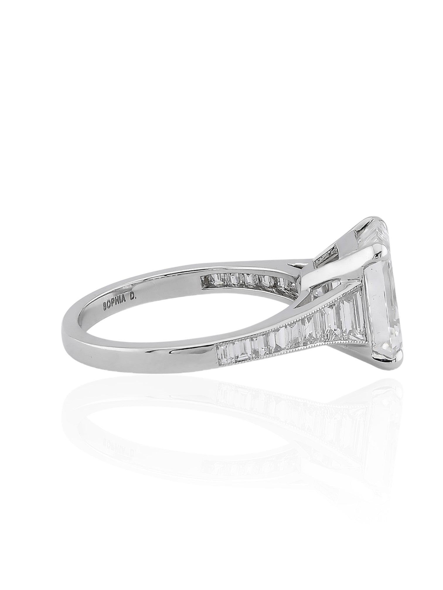 Sophia D Emerald-Cut Diamond Ring in Platinum