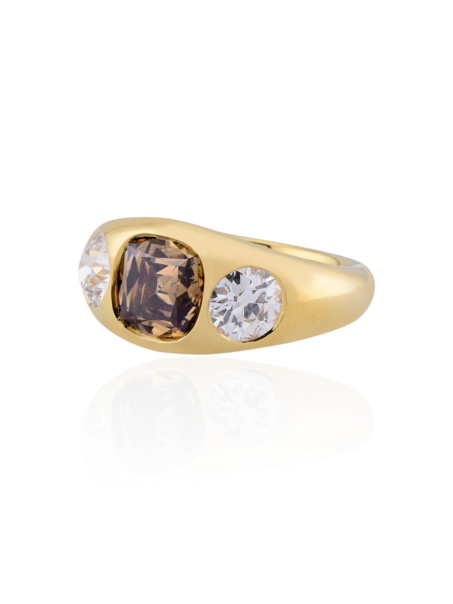 Sophia D Brown Diamond Gypsy Ring in 18K Yellow Gold