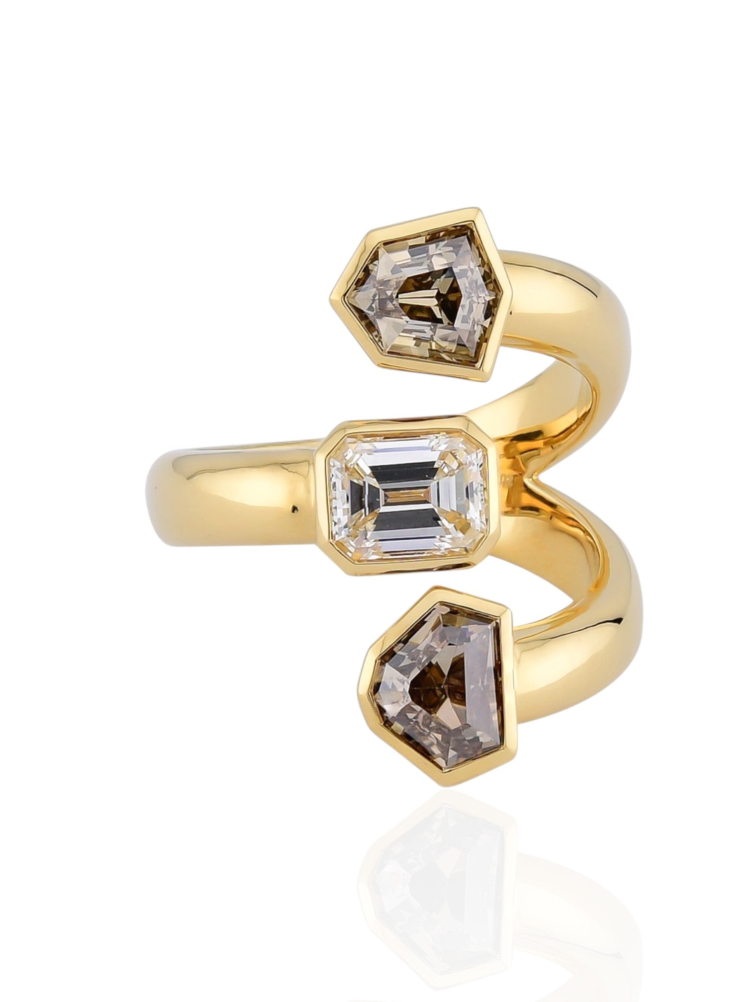 Sophia D 18K Yellow Gold Art Deco Diamond Ring