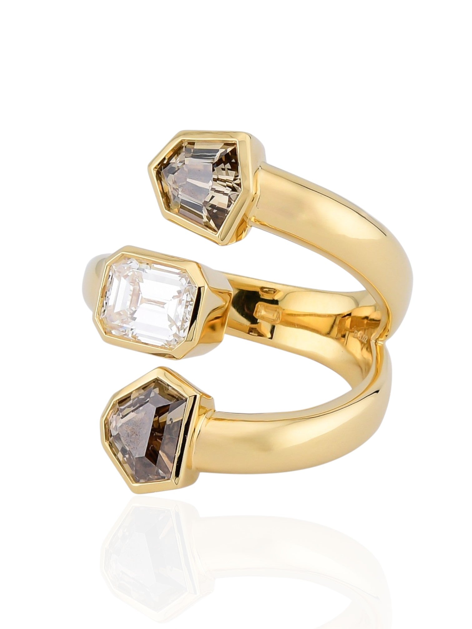 Sophia D 18K Yellow Gold Art Deco Diamond Ring