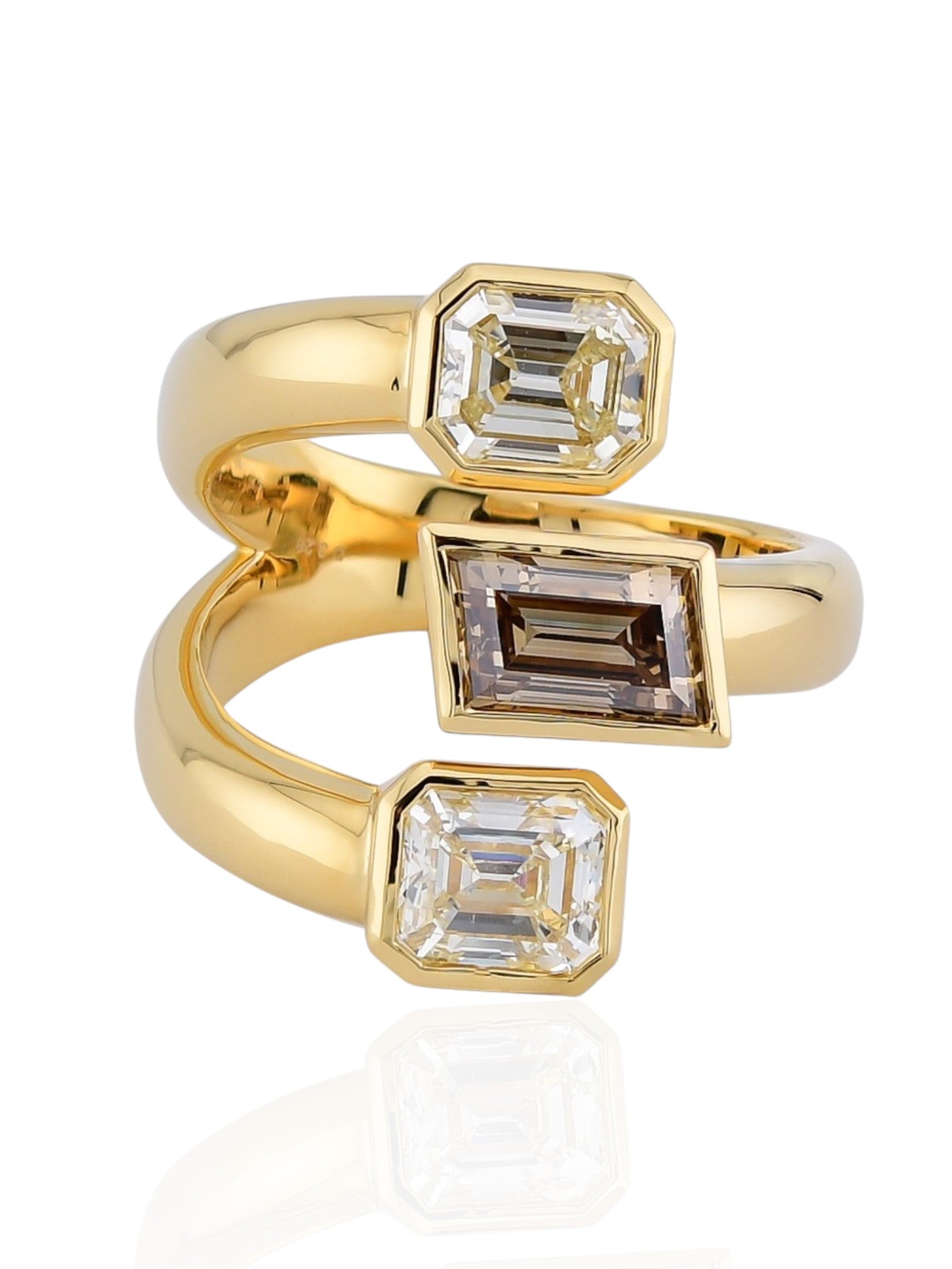 Sophia D Art Deco Style Diamond Ring in 18K Yellow Gold
