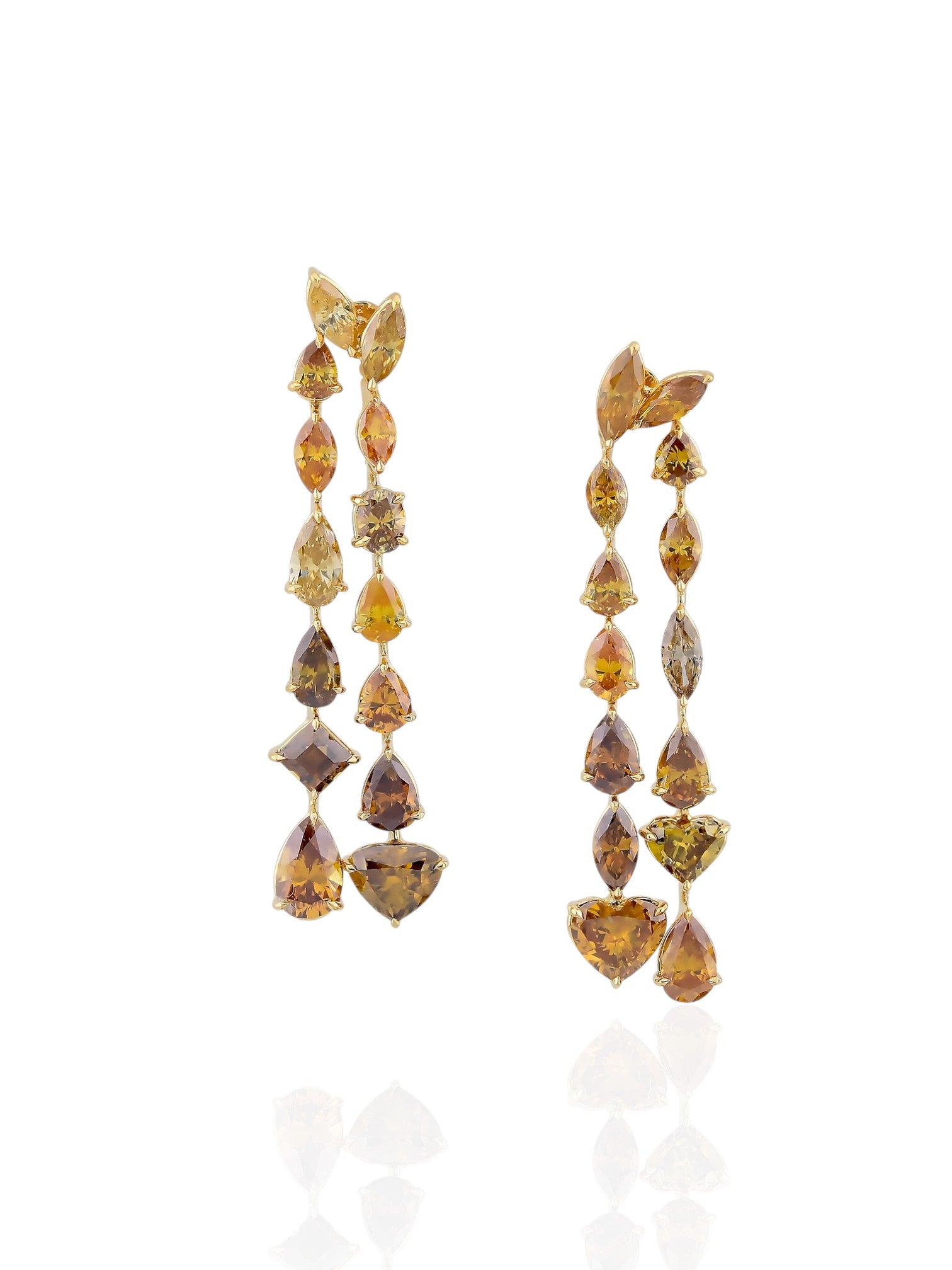 Sophia D Art Deco Fancy Diamond Drop Earrings in Platinum