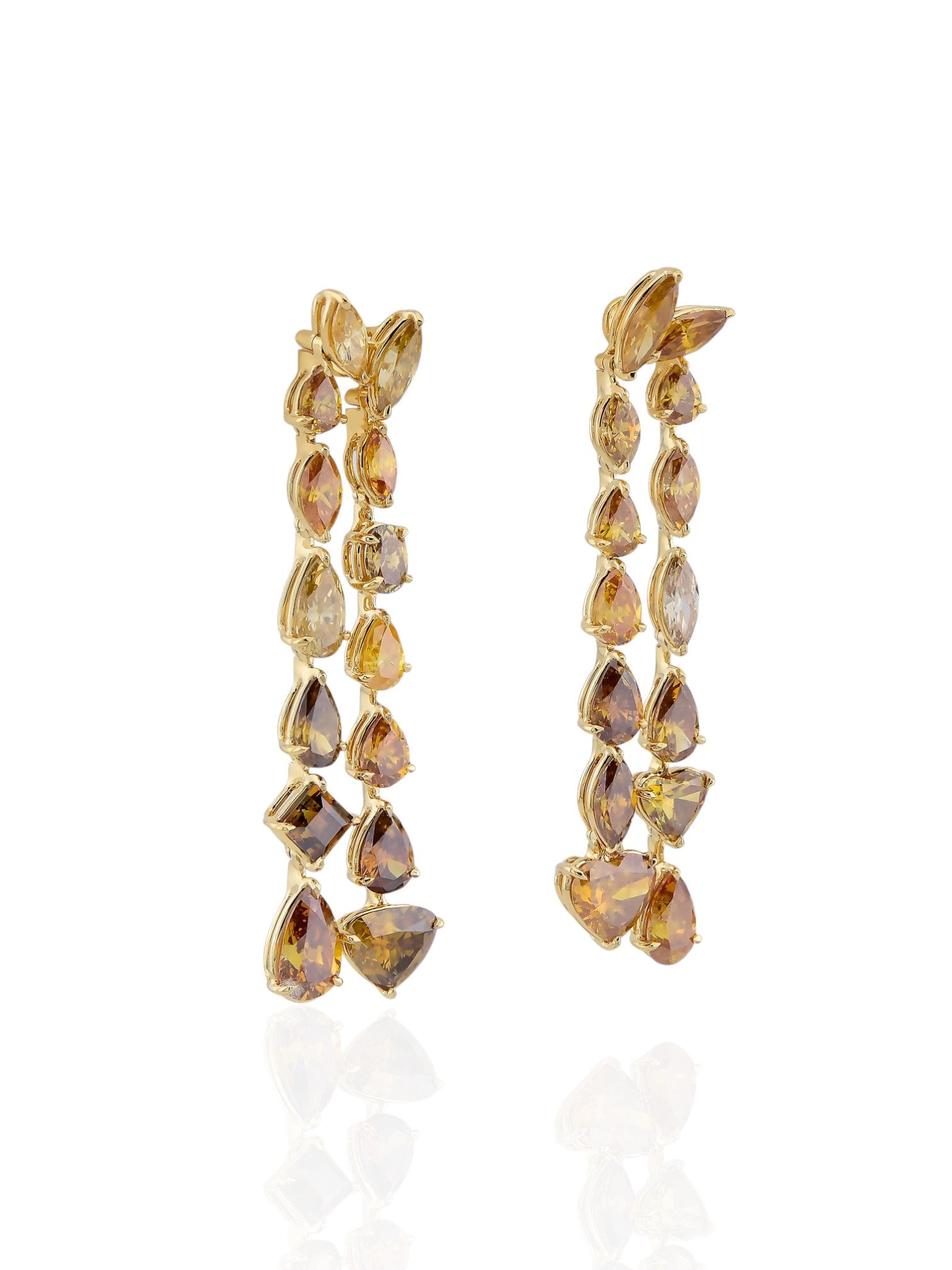 Sophia D Art Deco Fancy Diamond Drop Earrings in Platinum