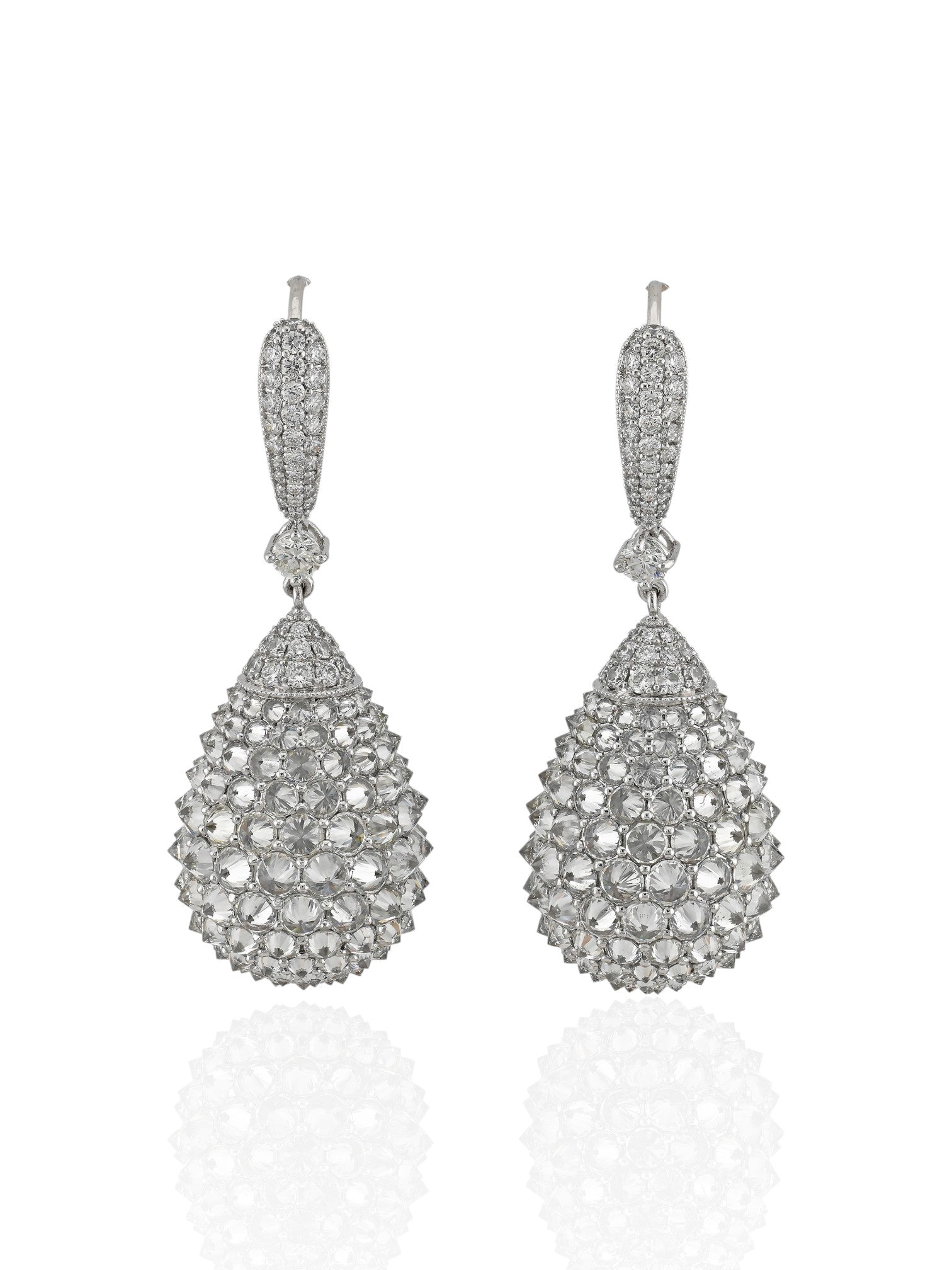Sophia D Reverse Set Diamond Drop Earrings in Platinum