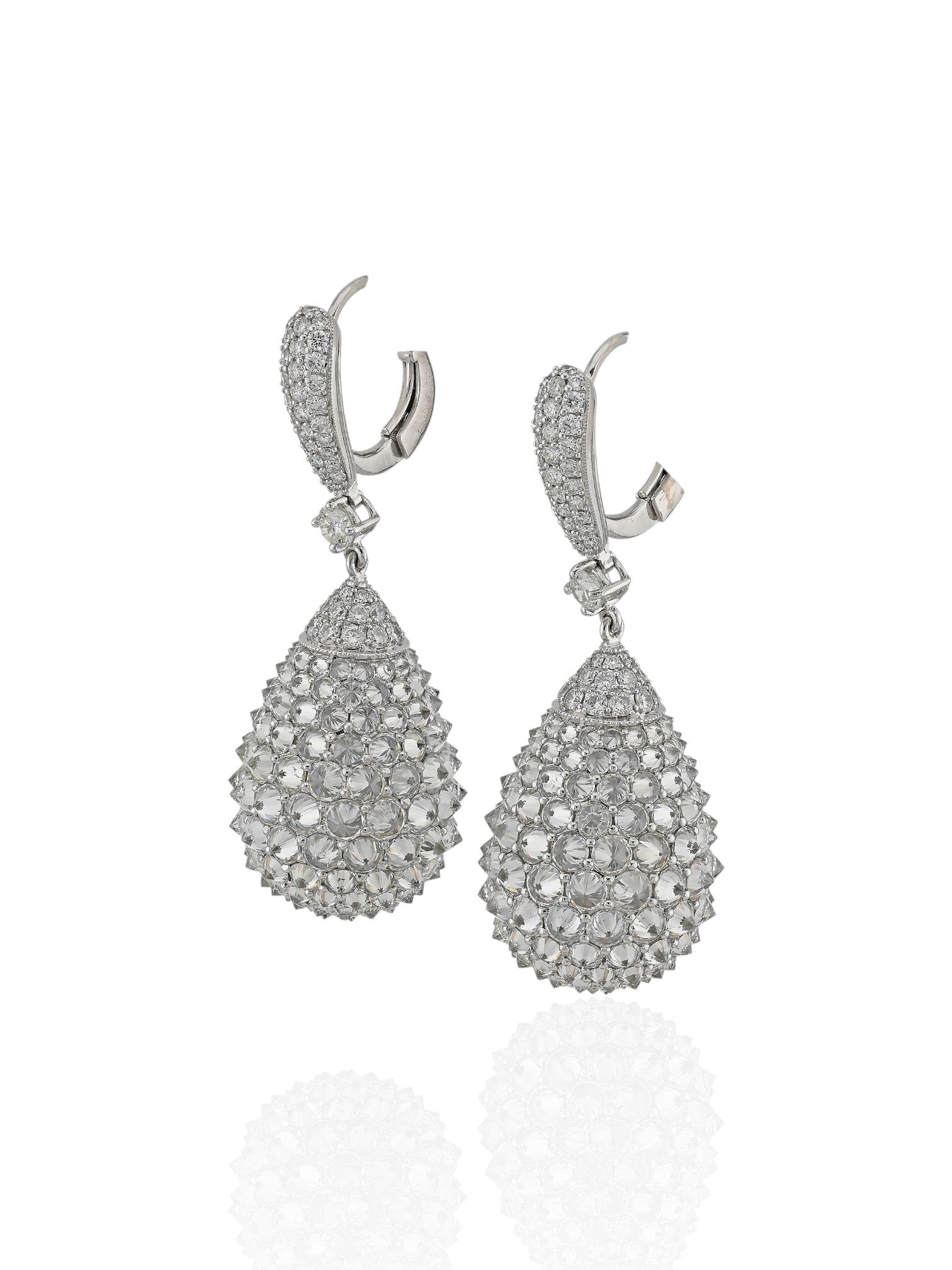 Sophia D Reverse Set Diamond Drop Earrings in Platinum