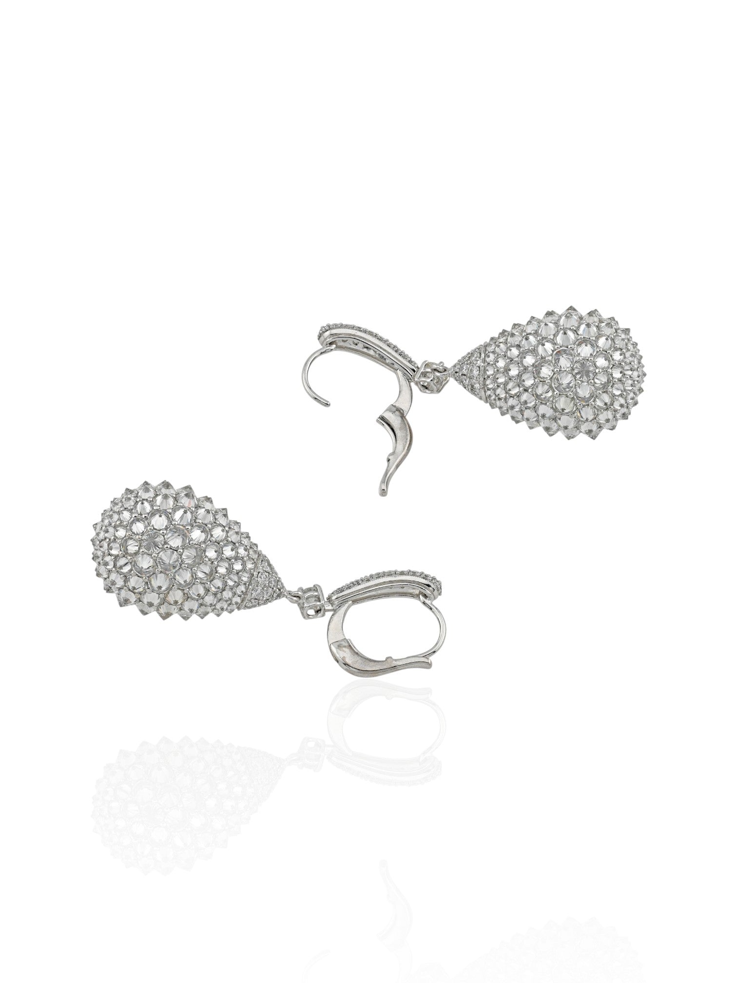 Sophia D Reverse Set Diamond Drop Earrings in Platinum