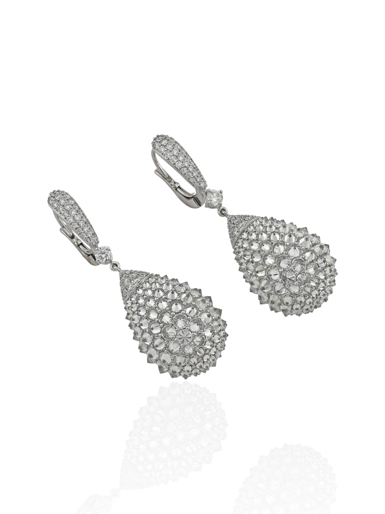 Sophia D Reverse Set Diamond Drop Earrings in Platinum