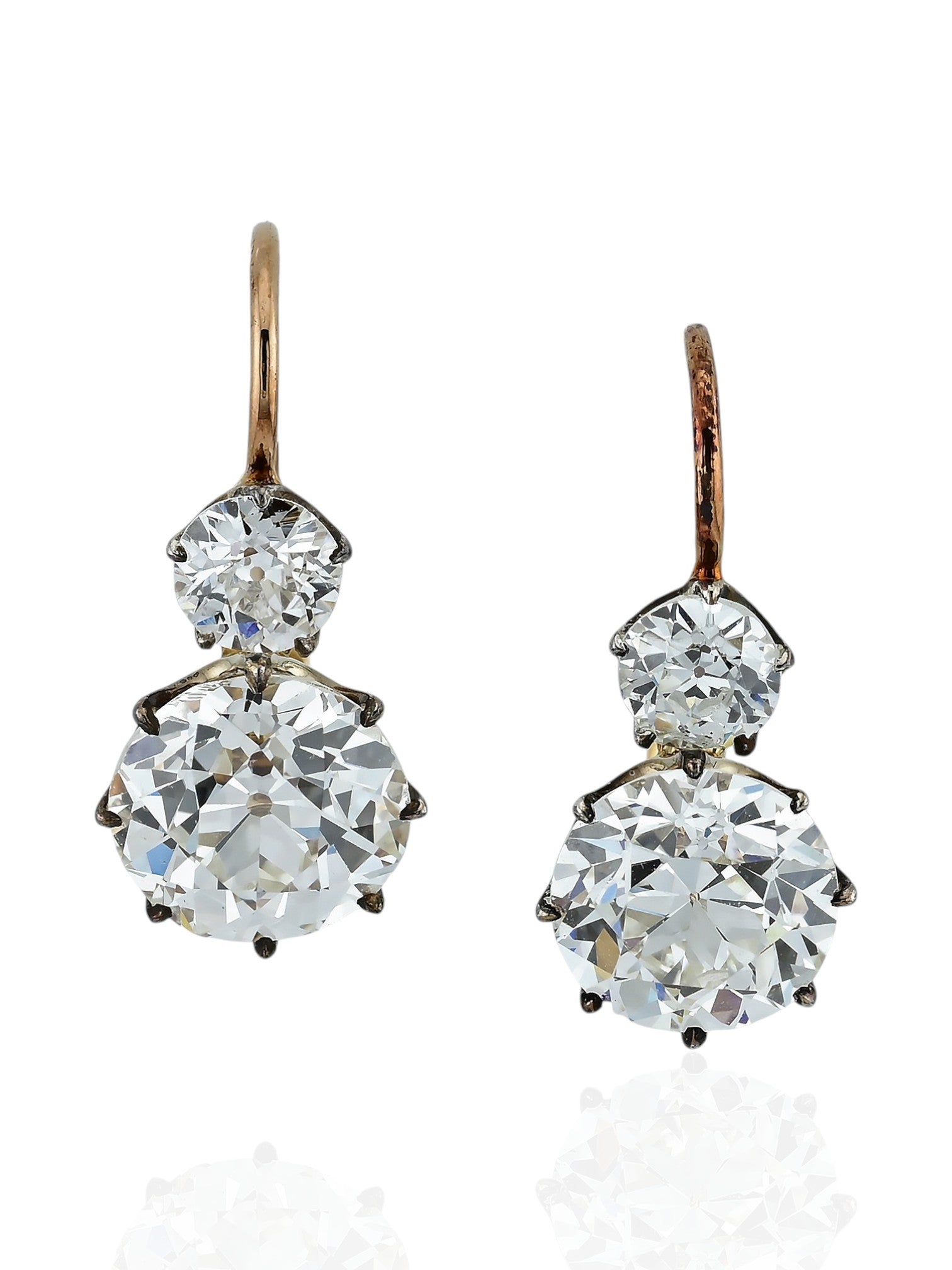 Sophia D Antique Diamond Drop Earrings in 18K Yellow Gold