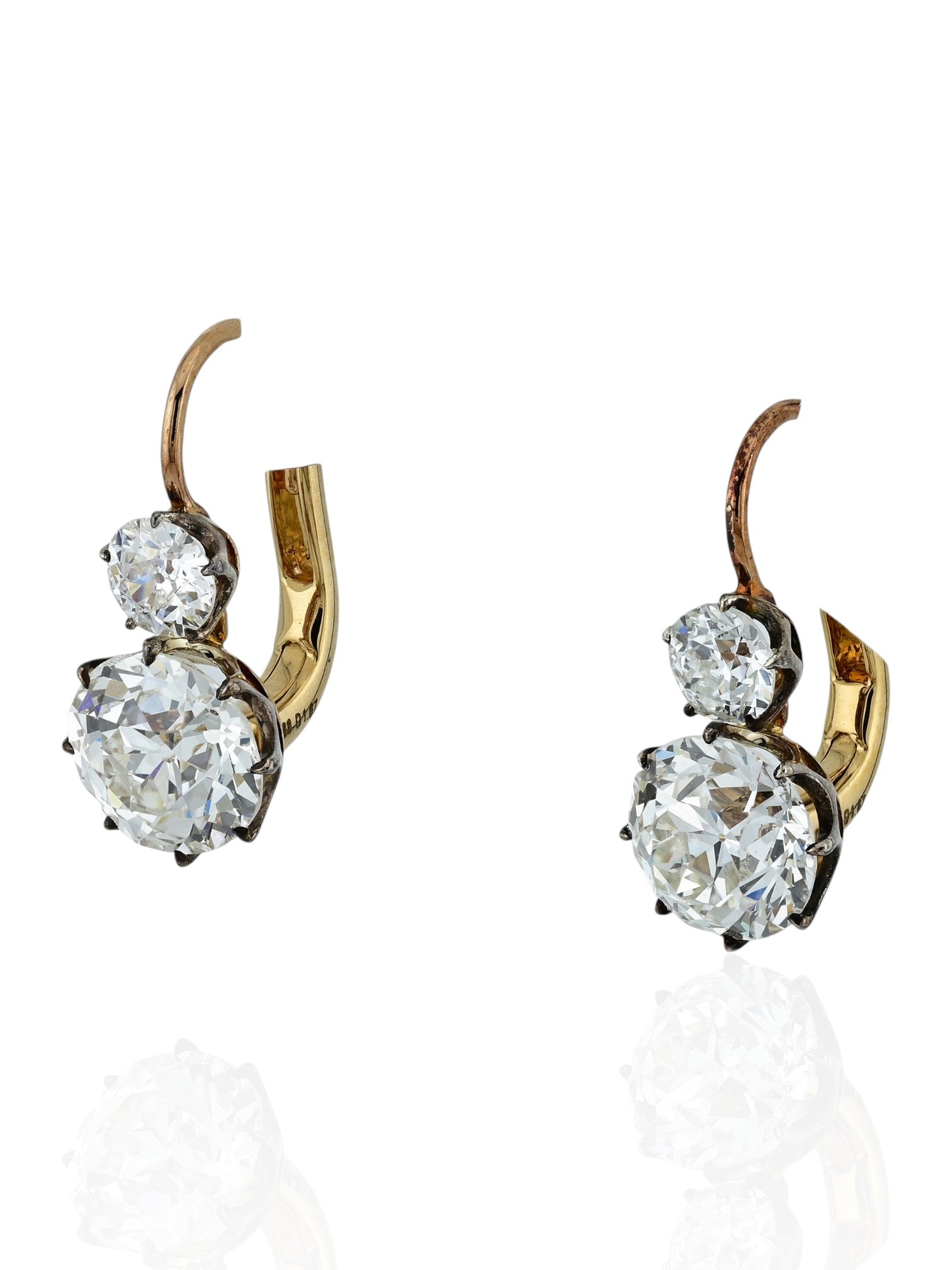 Sophia D Antique Diamond Drop Earrings in 18K Yellow Gold