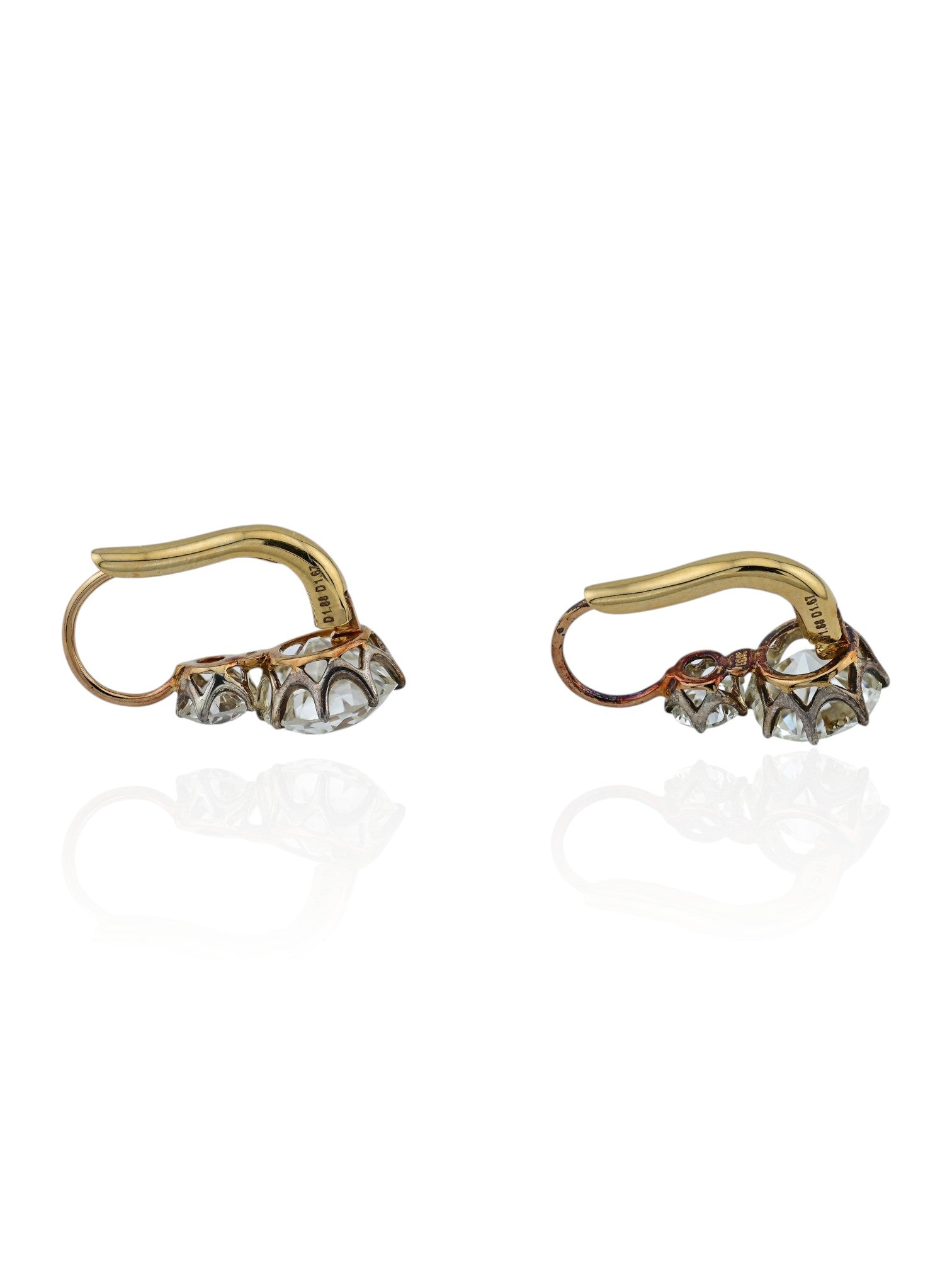 Sophia D Antique Diamond Drop Earrings in 18K Yellow Gold