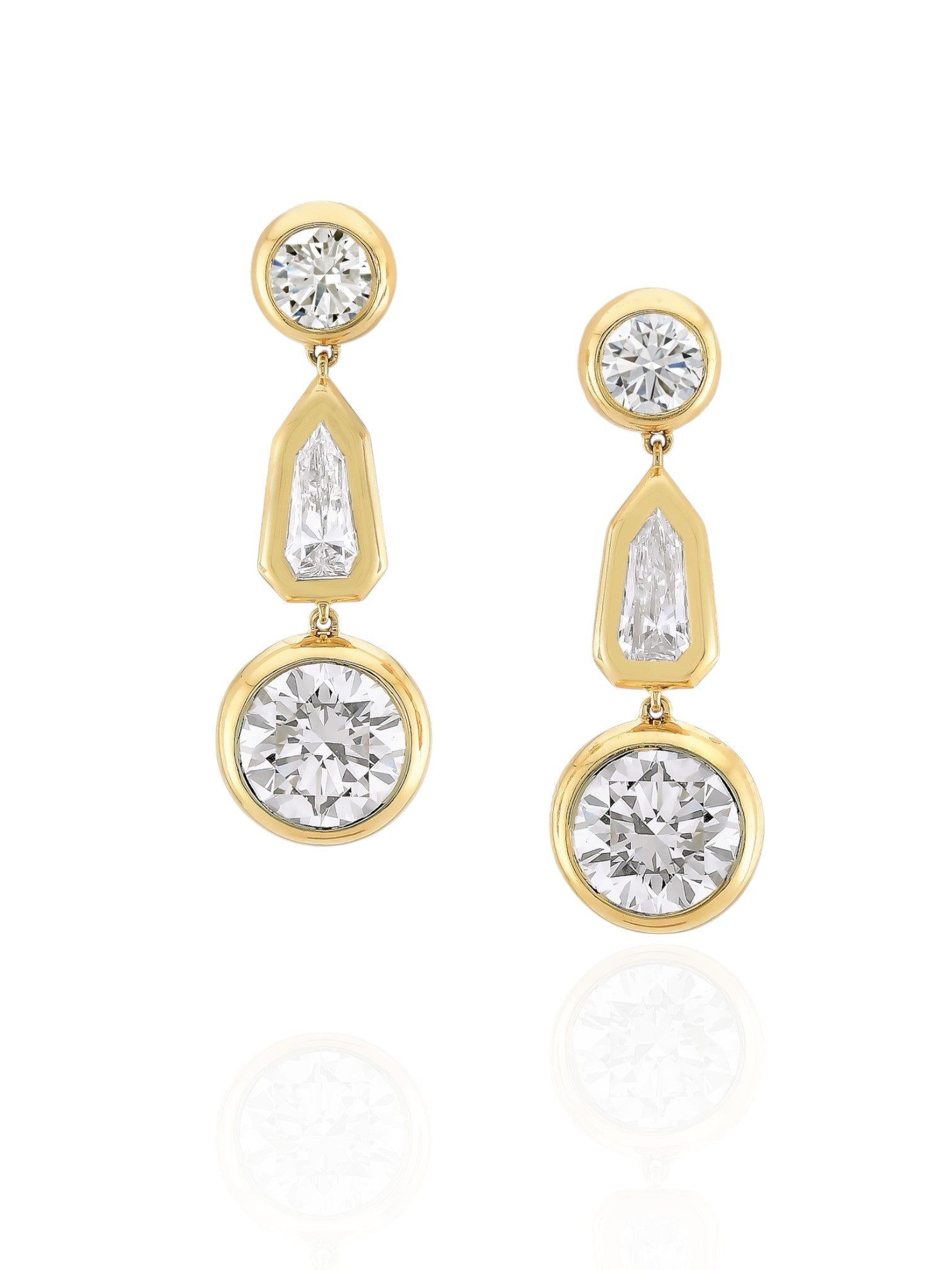 Sophia D Center Diamond Drop Earrings in 18K Yellow Gold