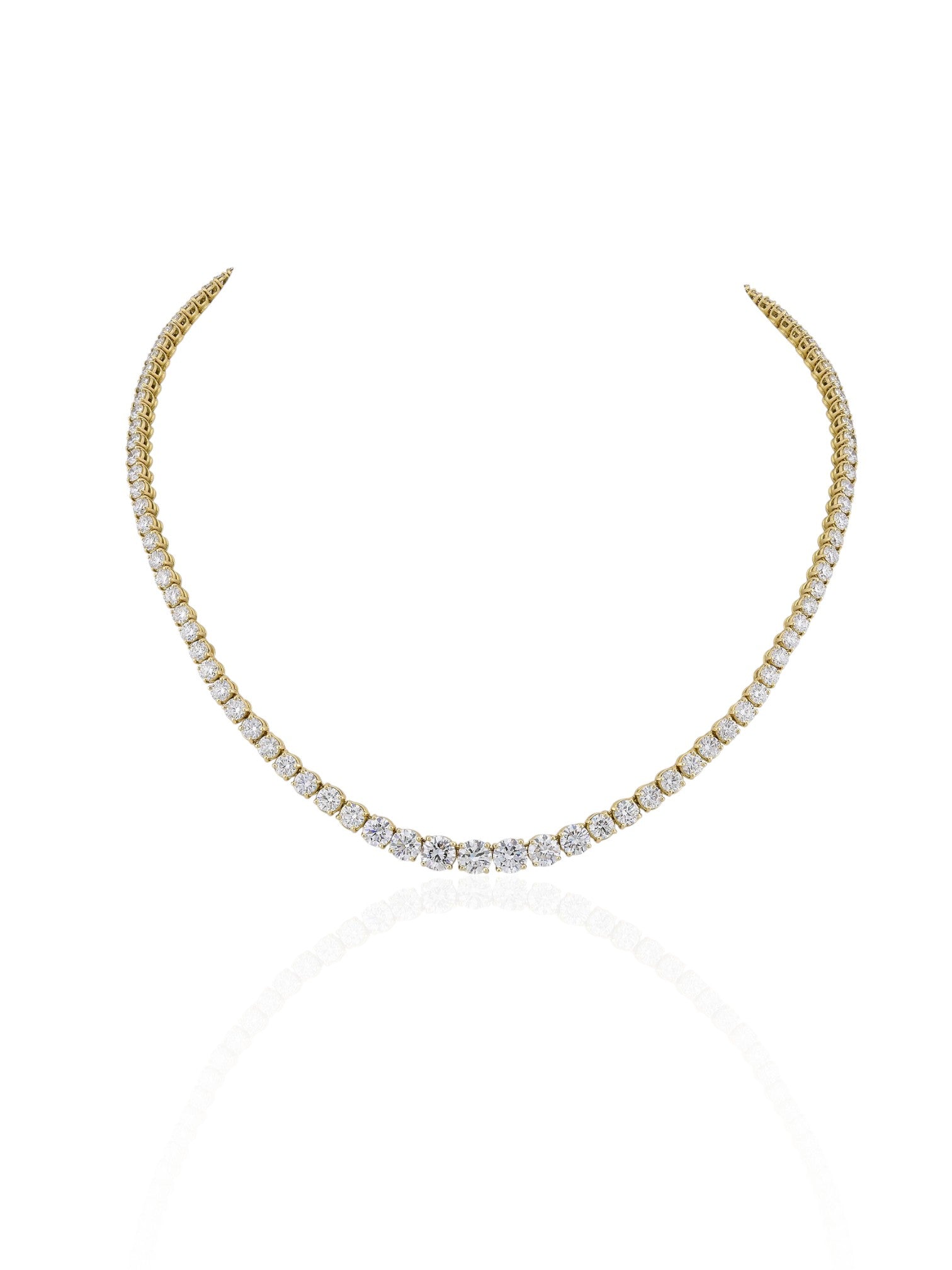 Sophia D Classic Diamond Tennis Necklace in 18K Yellow Gold