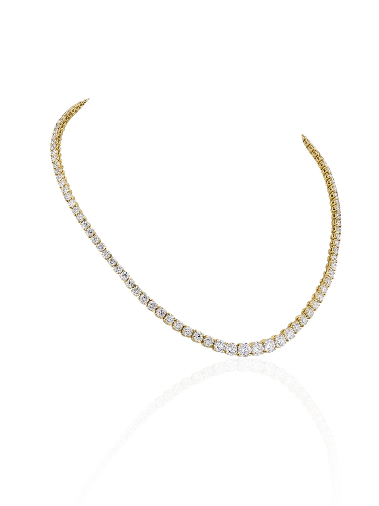 Sophia D Classic Diamond Tennis Necklace in 18K Yellow Gold