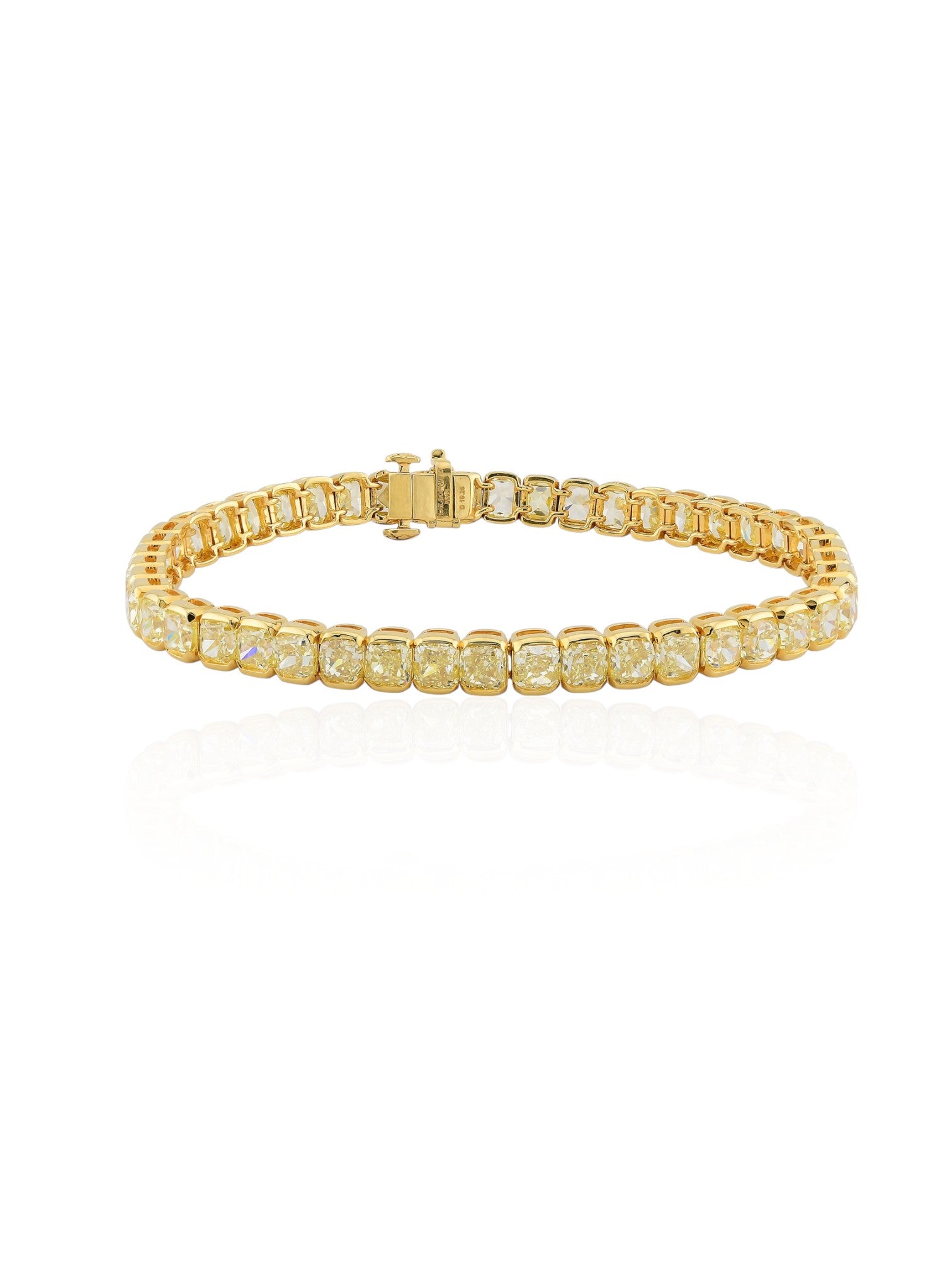 Sophia D Cushion-Cut Yellow Diamond Tennis Bracelet in 18K Yellow Gold