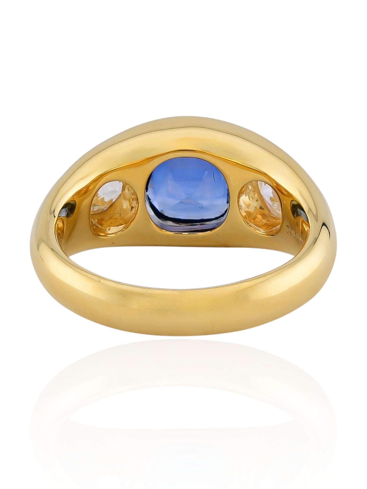 Sophia D Cushion Sapphire and Diamond Ring in 18K Yellow Gold