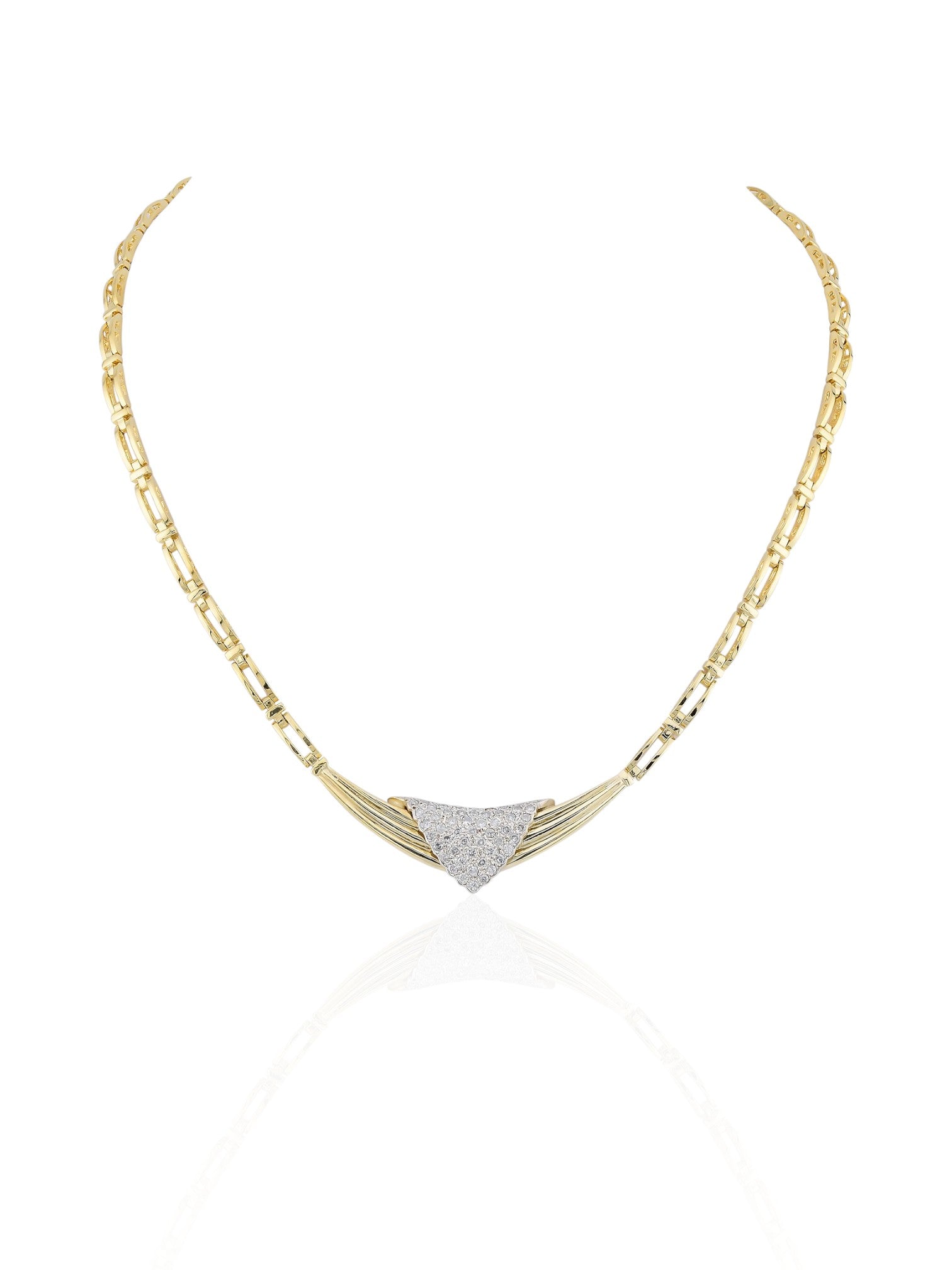 Sophia D Vintage Yellow Gold Diamond Collar Necklace