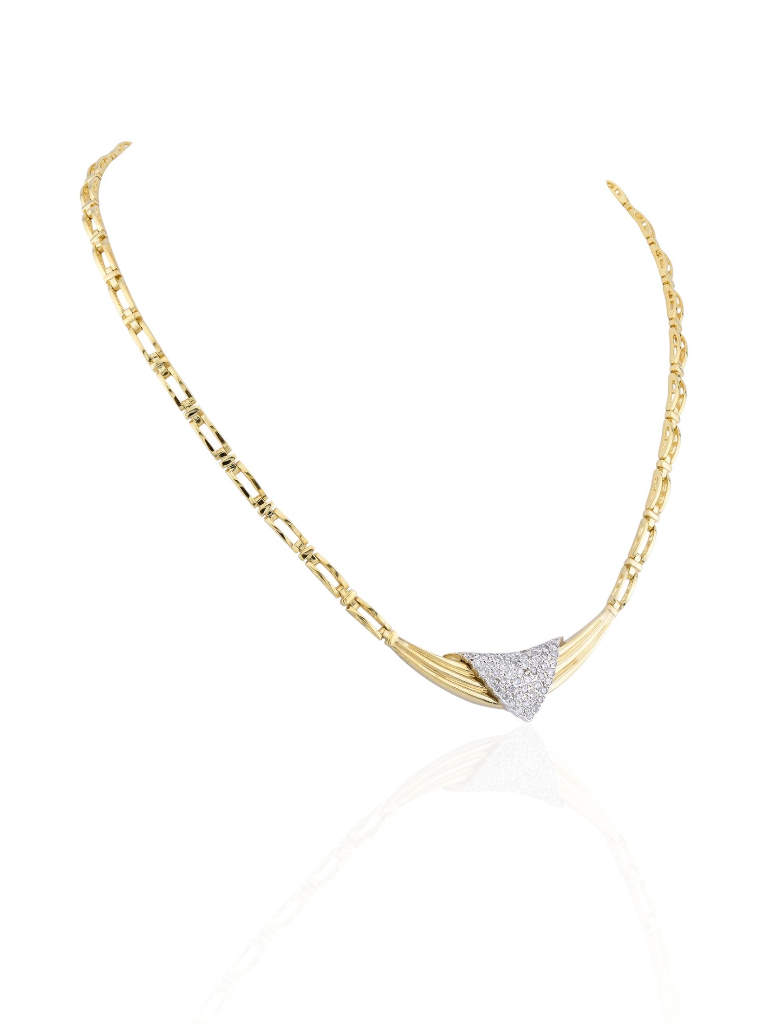 Sophia D Vintage Yellow Gold Diamond Collar Necklace