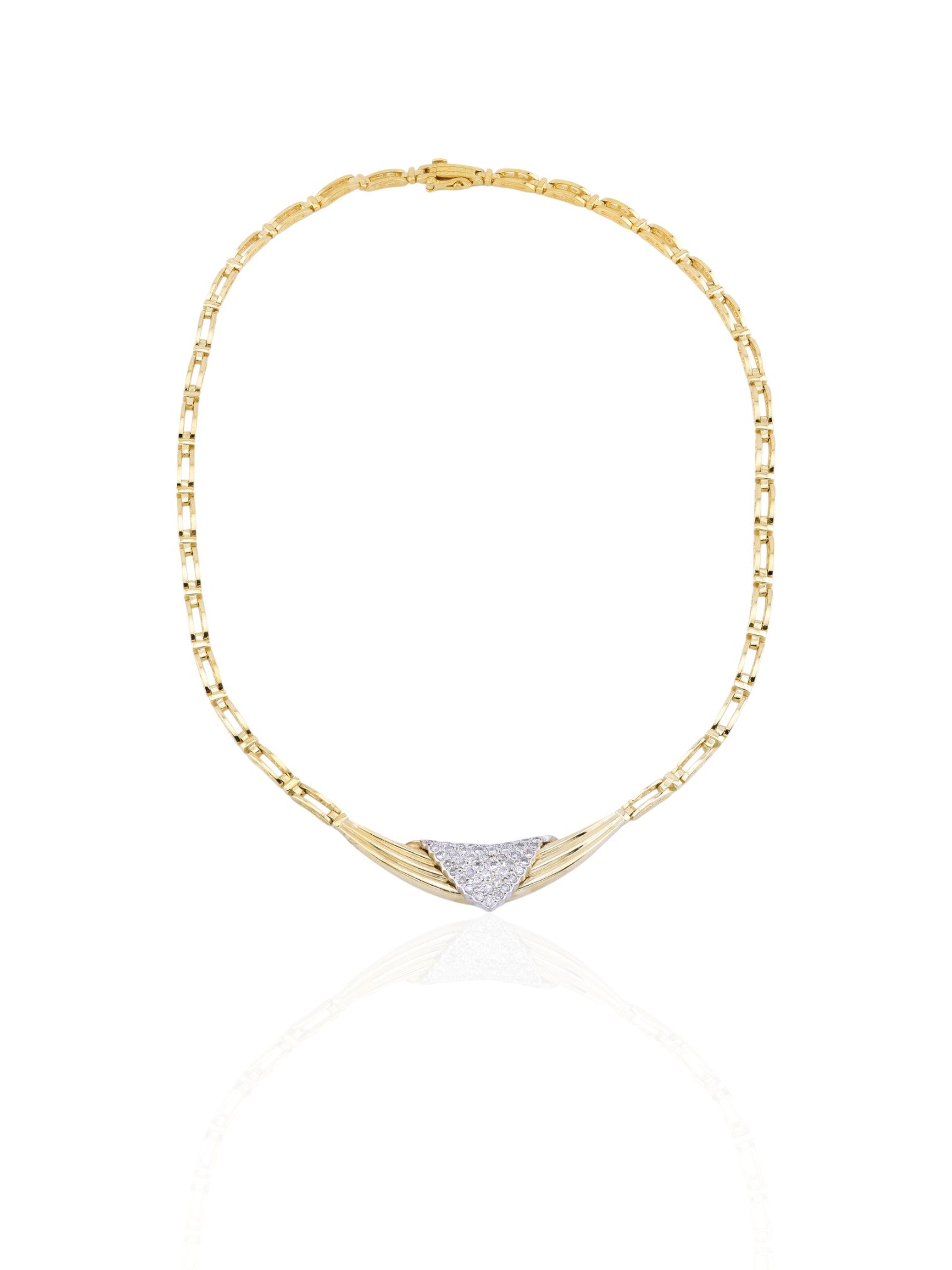 Sophia D Vintage Yellow Gold Diamond Collar Necklace